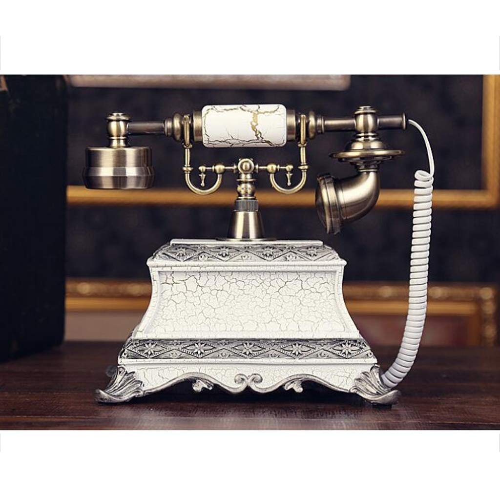 Klasyczny europejski telefon stacjonarny retro, kabel do stacjonarnej linii telefonicznej, pęknięta żywica, retro, vintage, telefon stacjonarny, dekoracja biura i rodzina, 25 22 25 cm, różnorodność