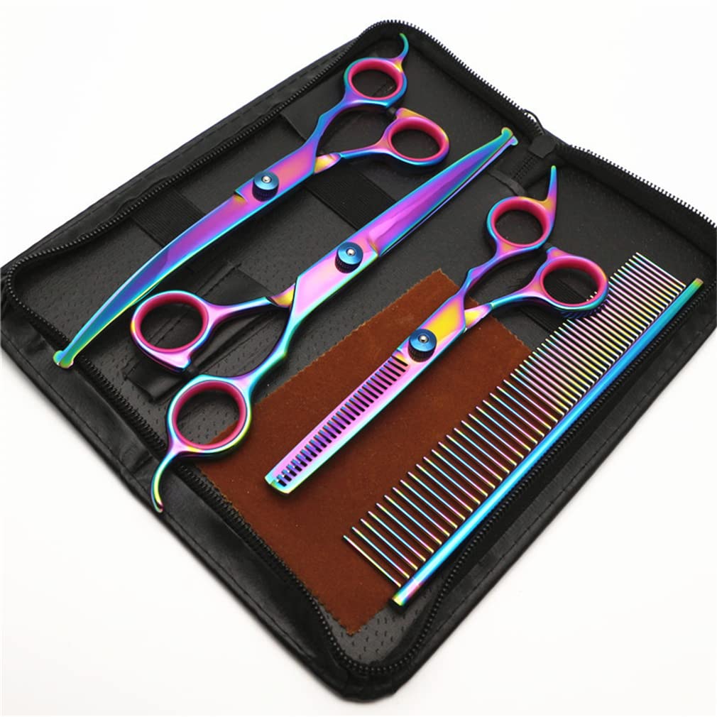 Set di Forbici per Pet Pet da 7,5 Pollici in Acciaio Inox, Kit di Forbici da Taglio per Capelli Pet, Pet Grooming Shears con Pettine per Cani E Gatti