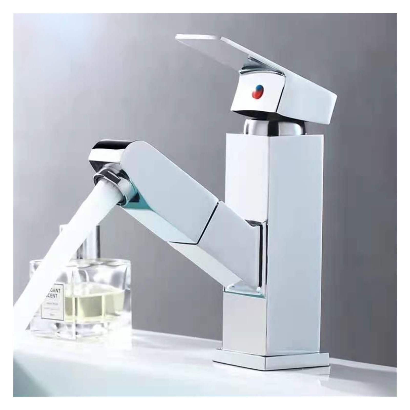 Robinet de lavabo en acier inoxydable noir résistant aux traces et calcaire eau chaude froide