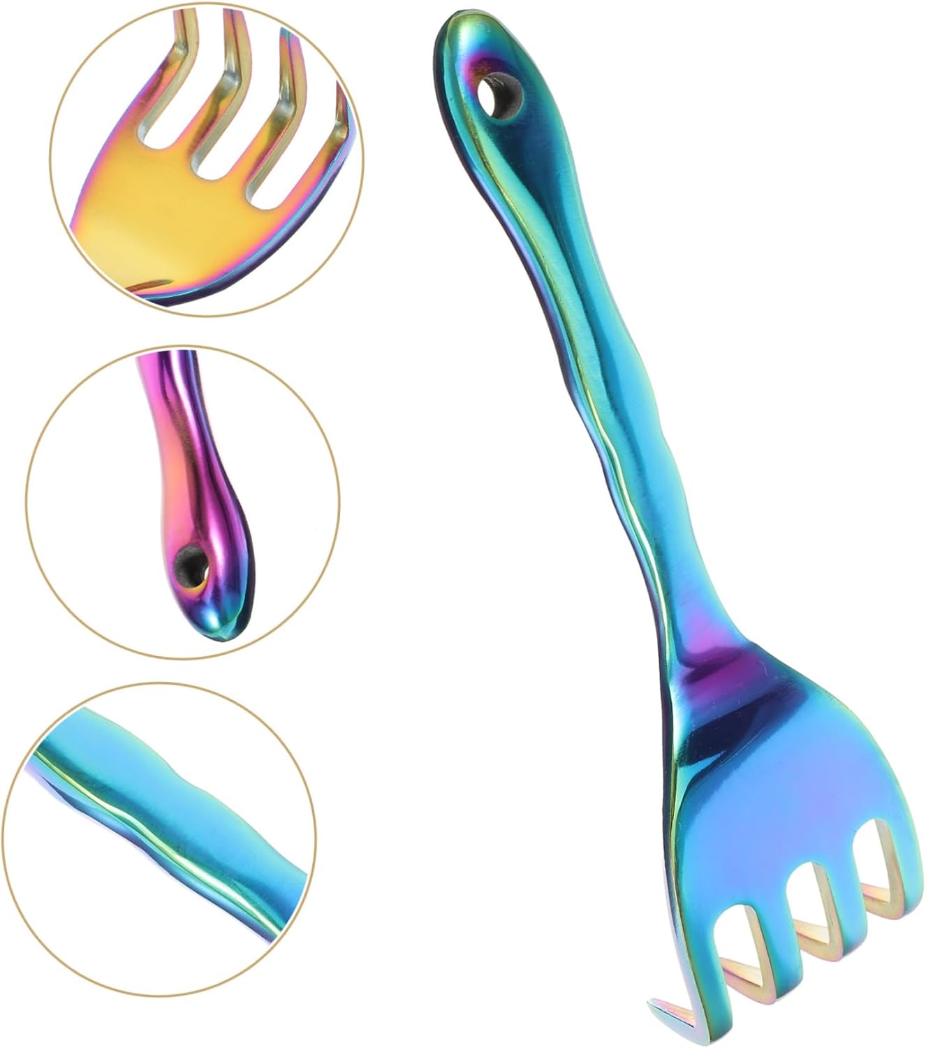 POPETPOP 4pcs Garden Rake Small Hand Rake Metal Garden for Lawns Tines for Women Gardeners