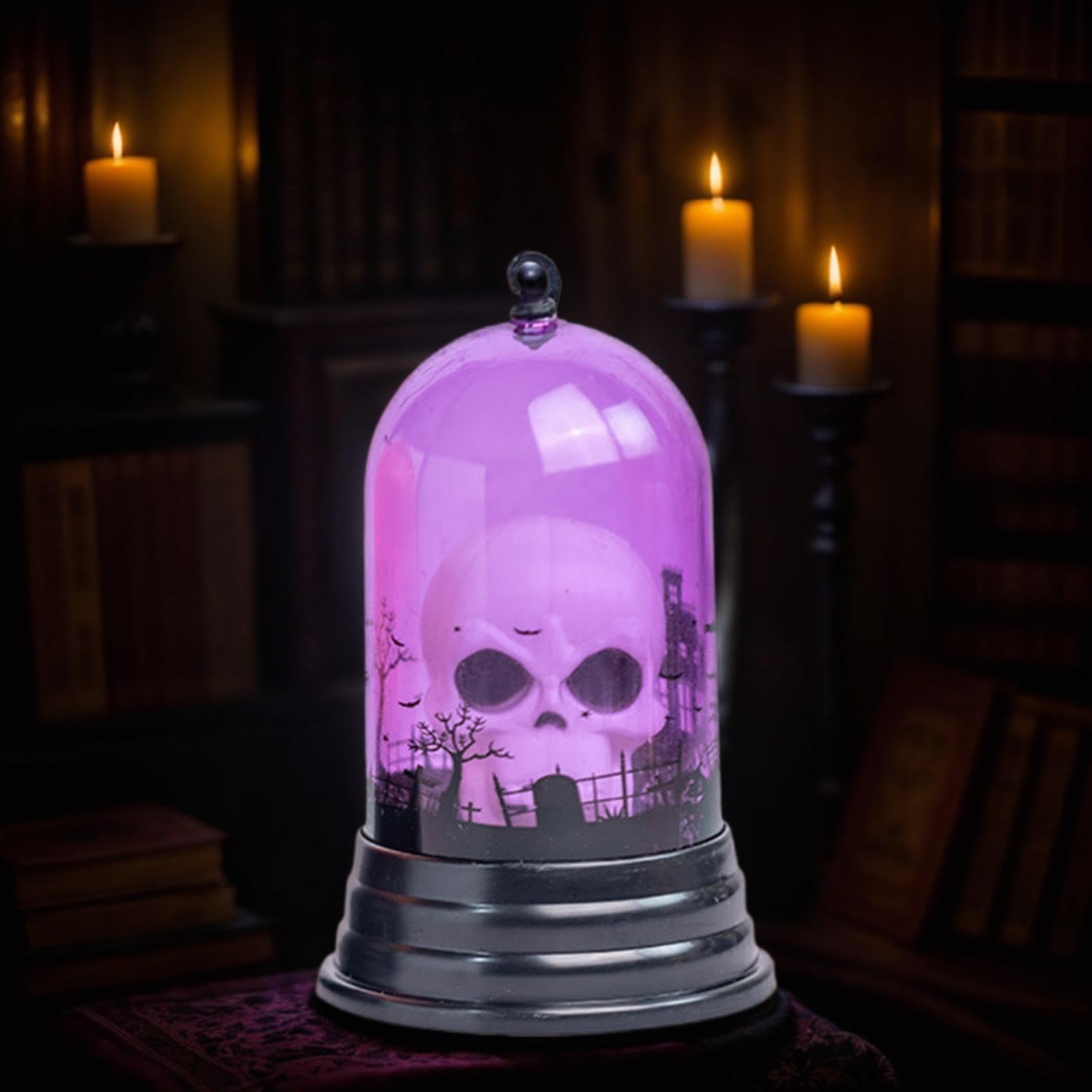 Lámpara de calavera centros de mesa decorativos de calabaza de Halloween de