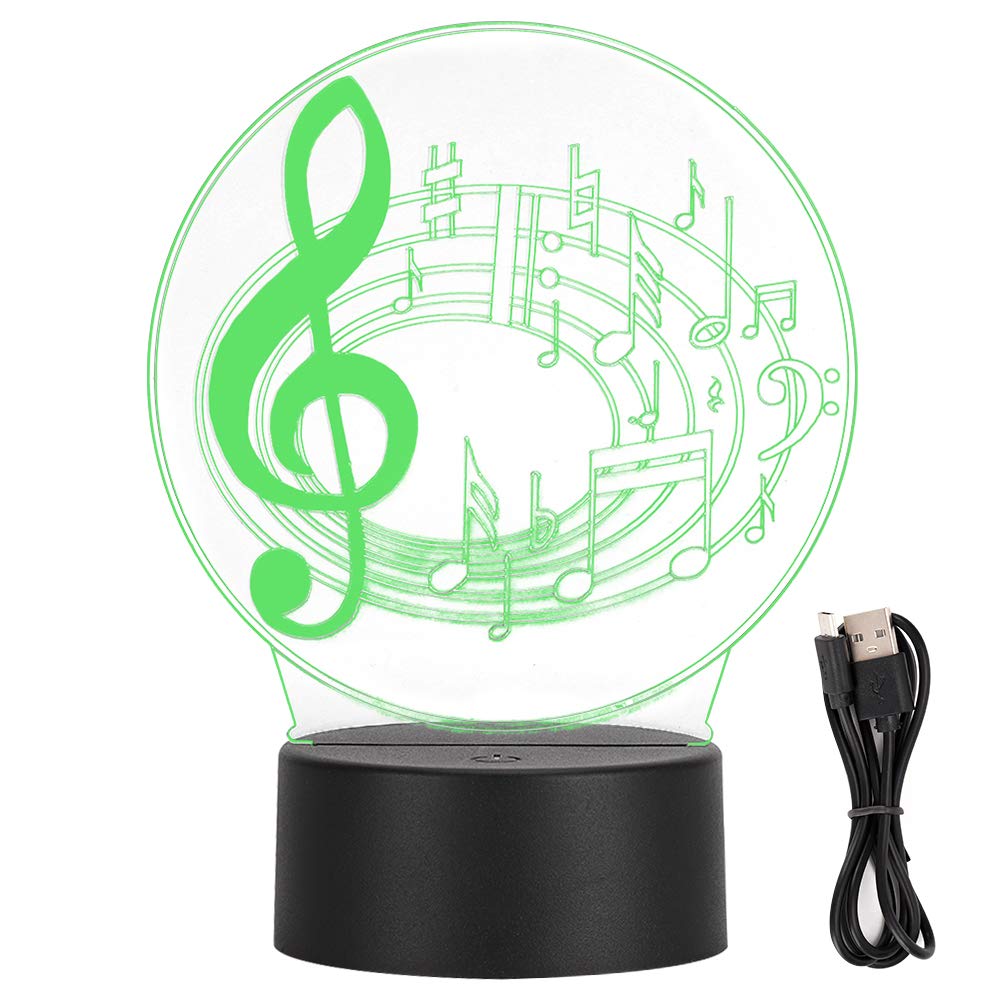 Holigie 3D Musical Notes LED Light, USB Touch Table Desk Night Lamp Color Change Gifts for Kids Home Decoration LED Lamp Christmas Xmas Festival Toy Gift