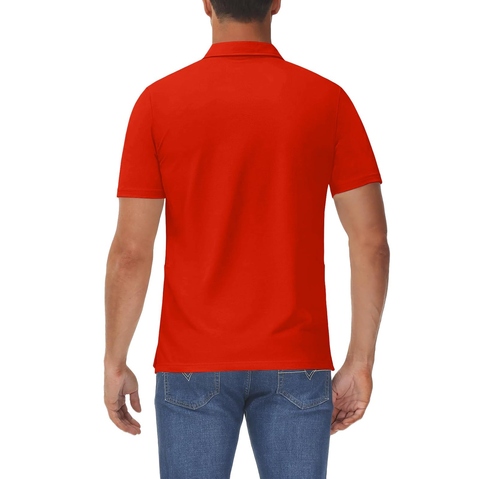 Generico Men's Polo Shirt Short Sleeve Summer Work Shirts Elegant Lightweight Cotton Tennis Polo Shirt with Buttons Regular Fit Stretch Casual Shirt Tshirt - 2