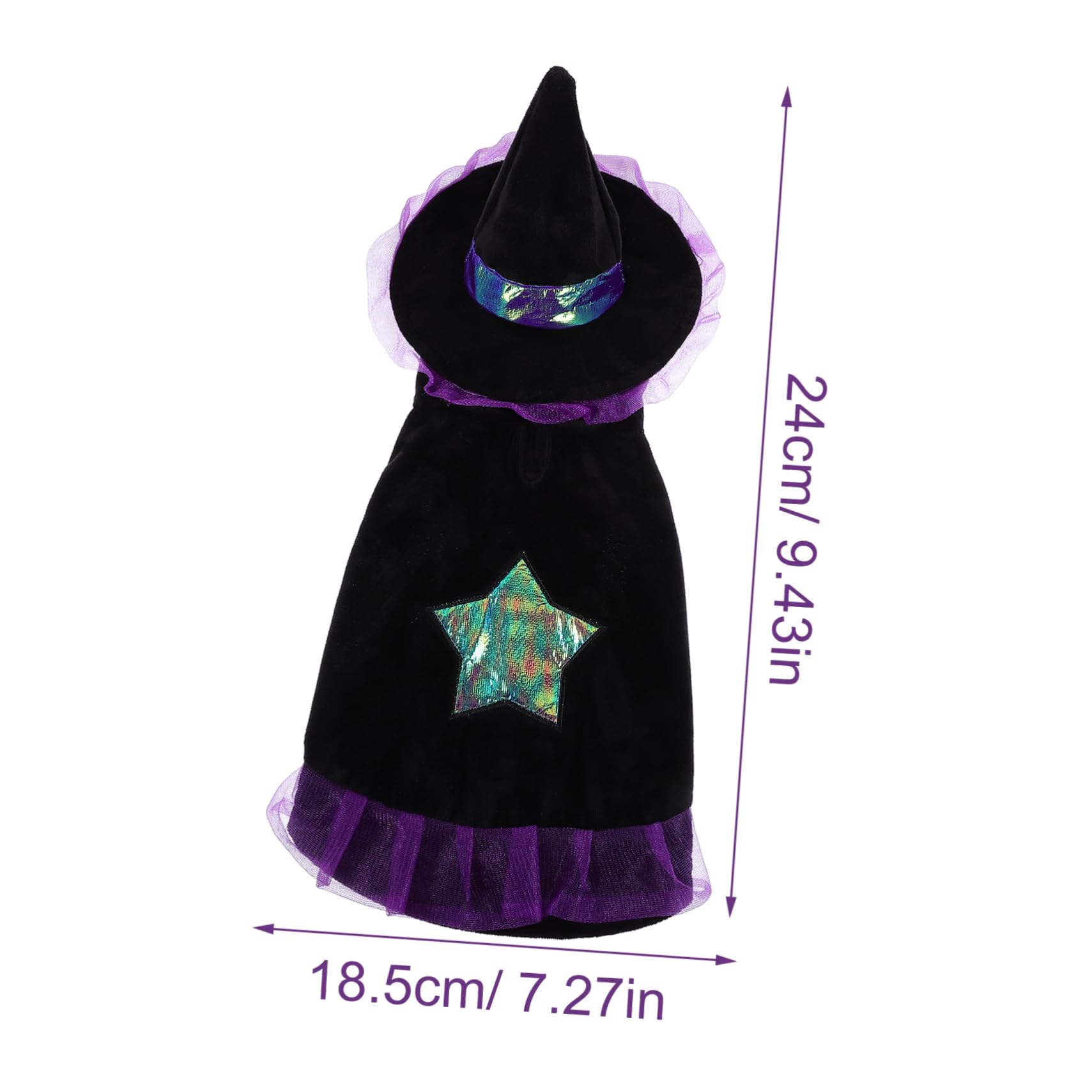 POPETPOP 3 Pezzi Costumi Di Halloween Per Cani Cappello Da Strega E Set Di Vestiti Per Travestimenti Per Animali Domestici Per Halloween E Feste