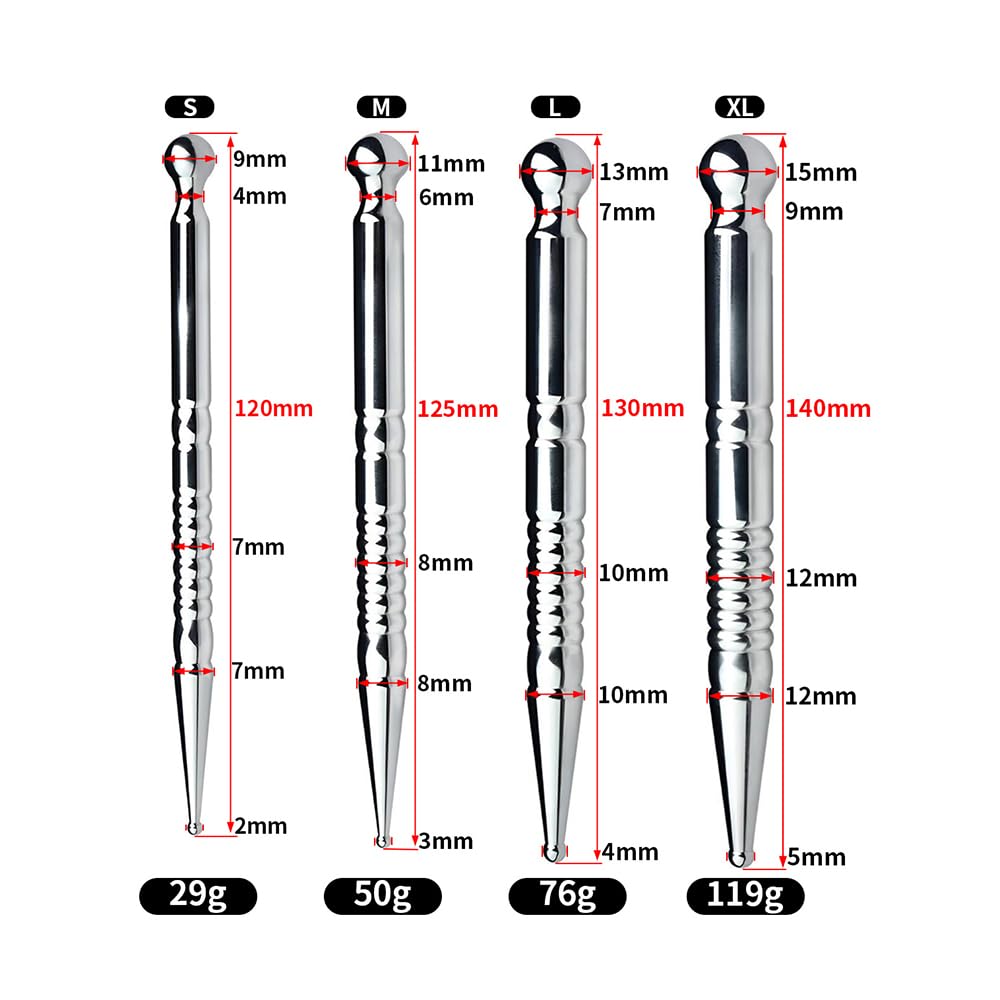 Penis Harnröhren Dilatator 4-Teiliges Set Penis Plug Edelstahl Prinzenzepter Solider Katheter Runder Kopf Katheter & Harnröhrensonden Extrem Dilatation Harnröhren Sexspielzeug für Männer (4pcs)