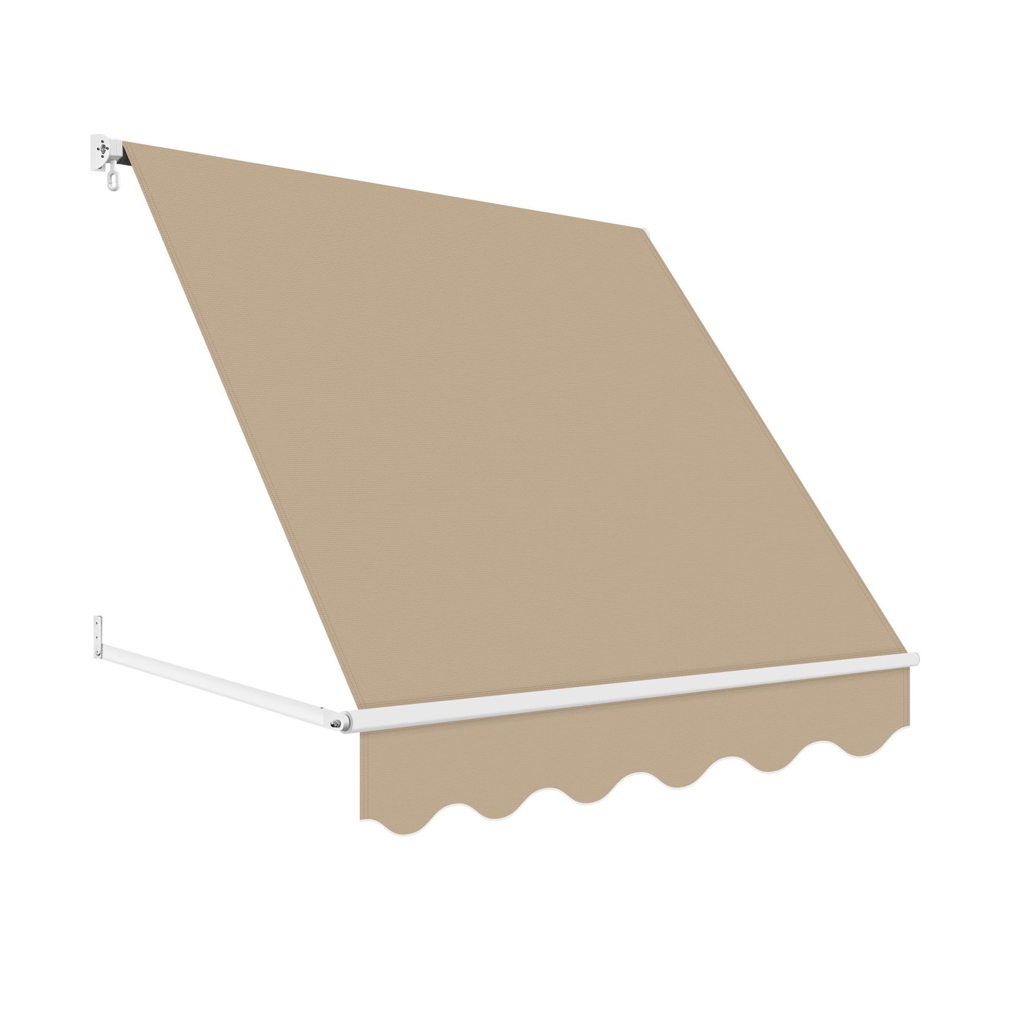 Wasabi - Toldo Exterior Ventana Enrollable 120 x 120cm Beige Arena – Lona Protección Solar UV Poliéster 200 gr/m2 – Soporte Techo y Pared – Estructura de Aluminio - Manivela Manual – Terraza Jardín
