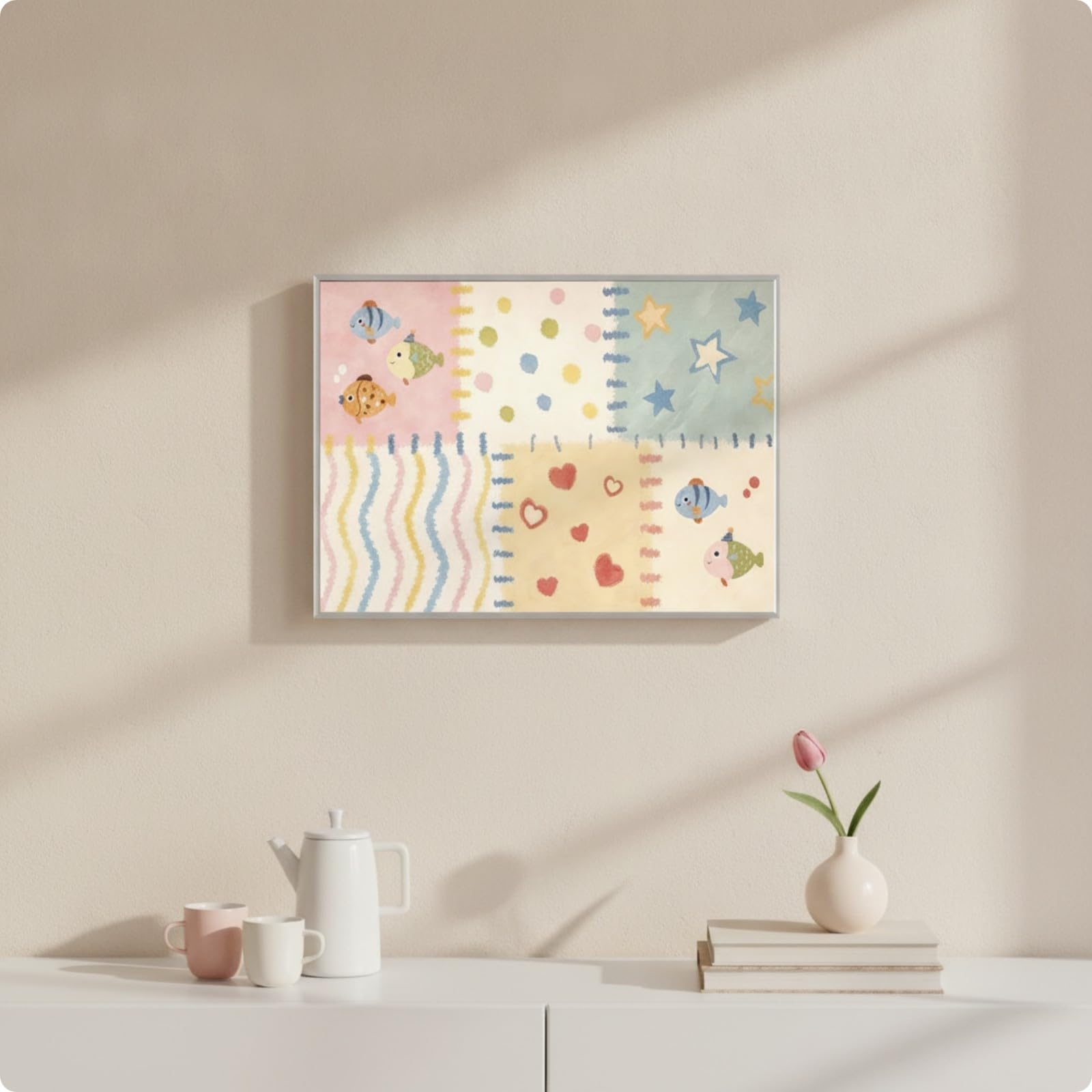 Copriquadro Elettrico Pratico | Ribaltabile, Pannello Copri Contatore con Cornice, per Ingresso, 40x30cm