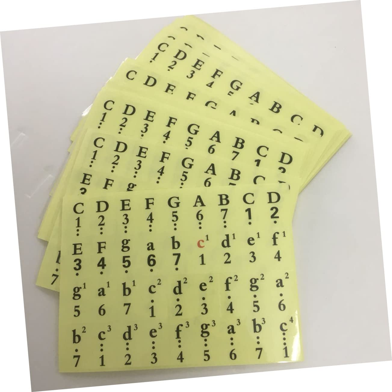 BESTonZON 1pcs Piano Key Stickers Notation Labels for Keys Easy to Install Removable Stickers for Beginners Black Music Note Guide