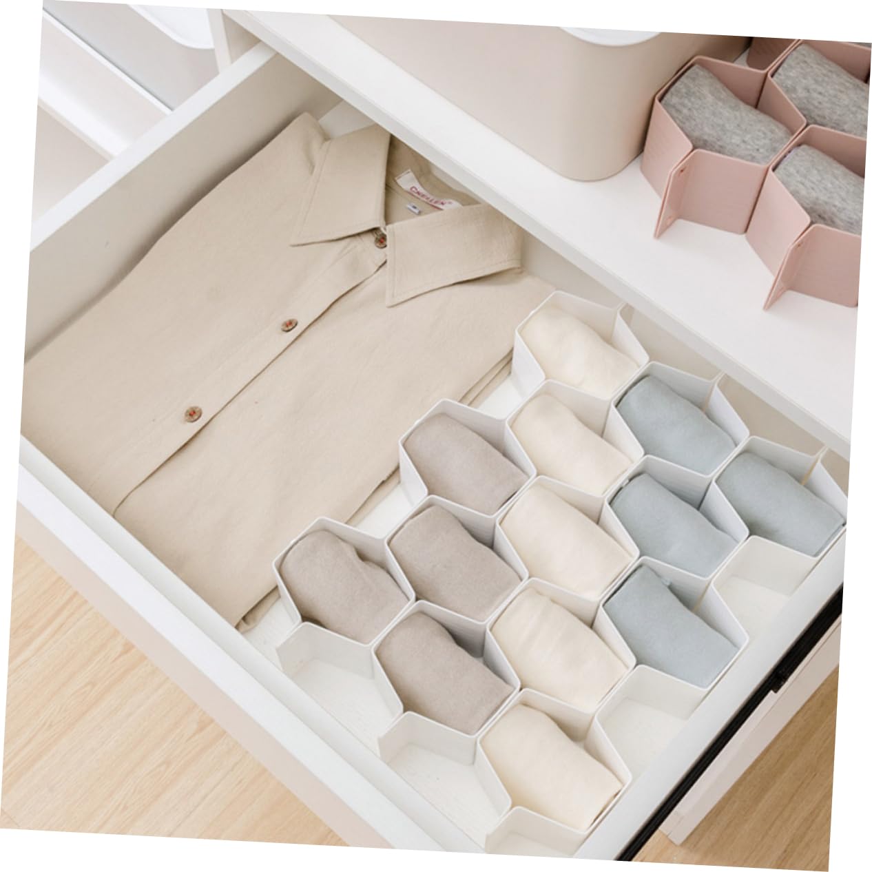 STOBOK 2sets Divisori per Plastica Design Nido d Ape Divisore per Combinazione Libera per Trucco Calzini Intimo