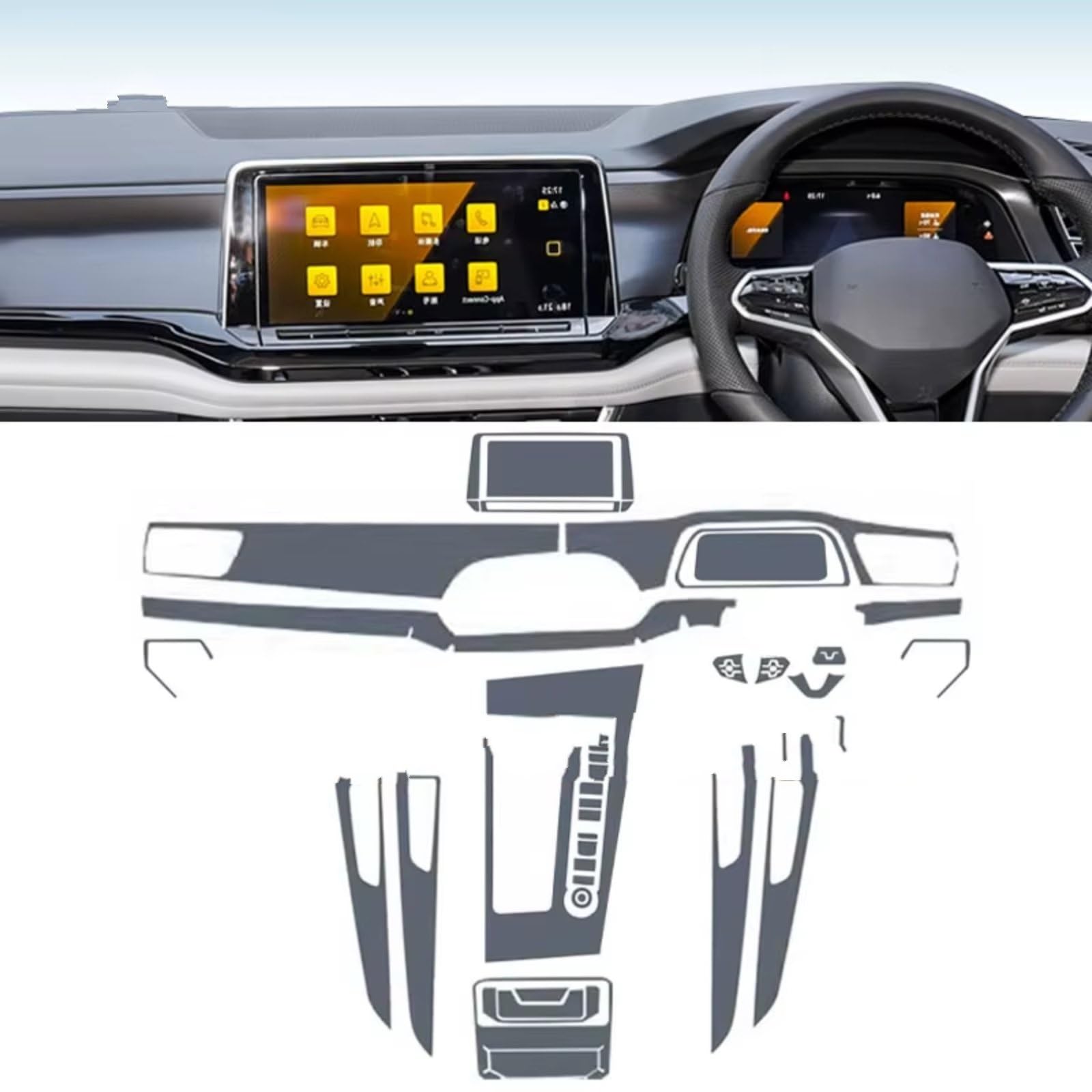 GPS Displayschutzfolie Kompatibel Mit Teramont Für Atlas 2021–2024, Auto-GPS-Displayschutzfolie, Schutzfolie, Konsole, Kratzfest, HD-klare Auto-Display-Abdeckung(J)