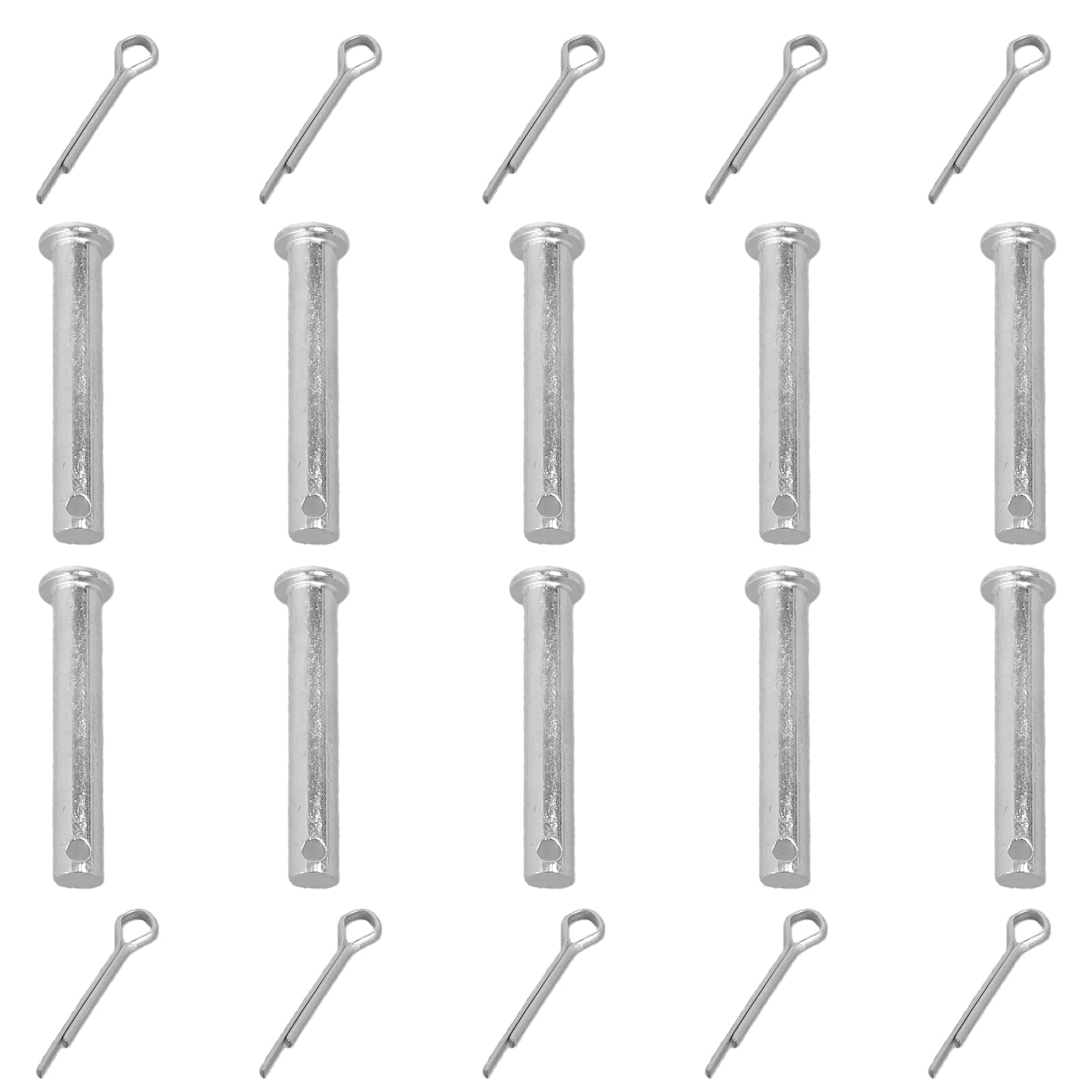 10Pcs Stainless Steel Link Hinge Pin Fastening Bolts Flat Heads Cylindrical Pin for Trailer, Mechanics Repair for Trailer