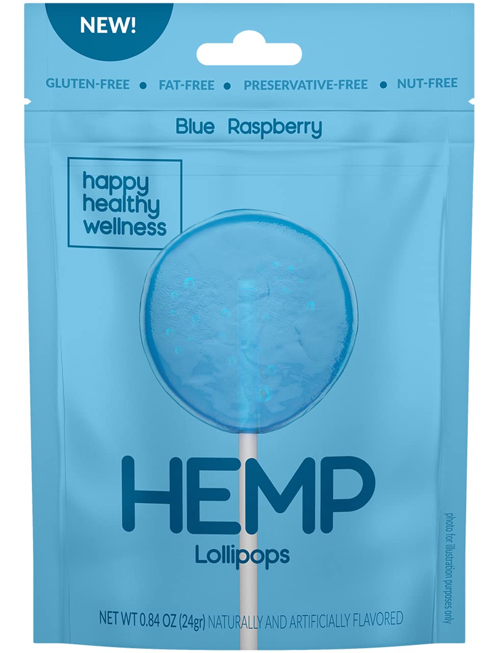 HHW Hemp Lollipops - Great for Relaxing, Pain Relief, Stress Anxiety Relief & Reduce Inflammation Calming Strength Adults Natural Oil Infused Lollipop (1-Pack 3 Pops) (Blue Raspberry)