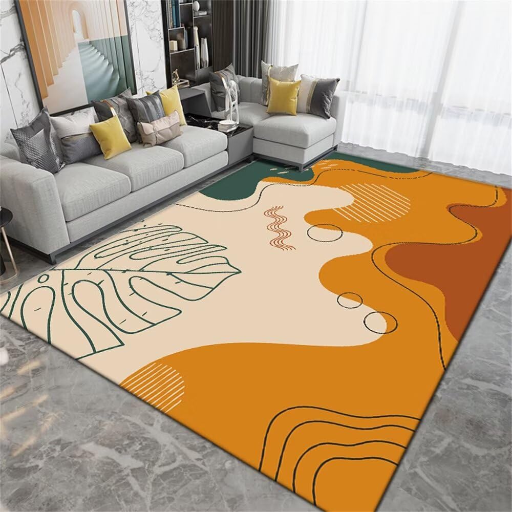 Tapis entrée intérieur feuilles pastel pour une chambre de fille lumineuse
