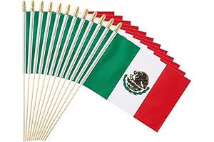 25 Mini Mexican Flag Handheld Flags