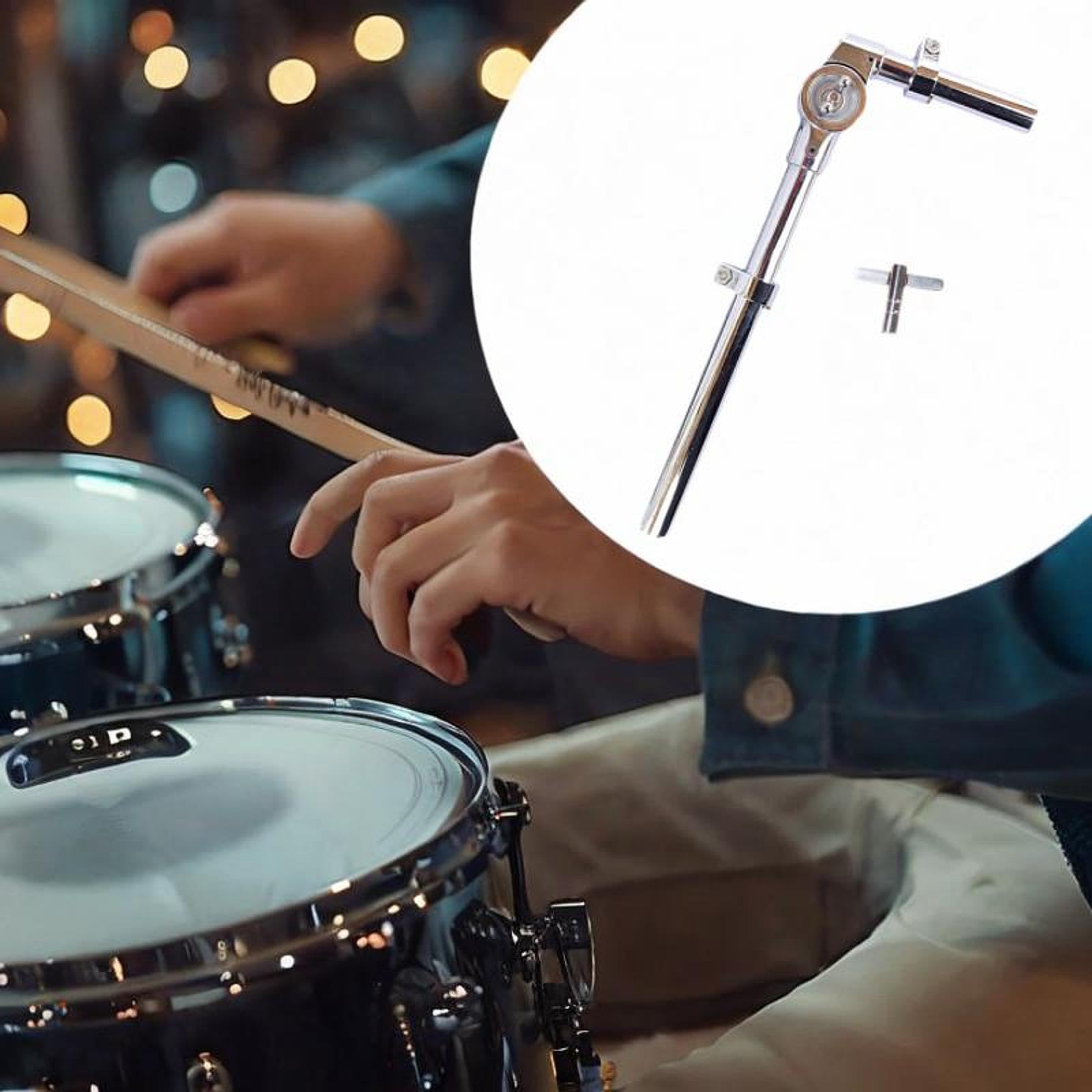 Amagogo Support de fixation pour tom, matériel métallique, pince de percussion professionnelle, support de fixation pour tom, pour entraînement en concert, 1 Pièce