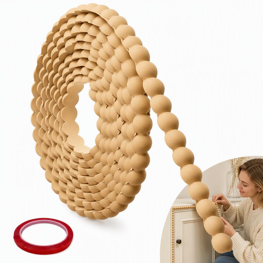 Bobbin Trim Moulding, Wooden Beading Trim, 3 Metre Length 15mm Width