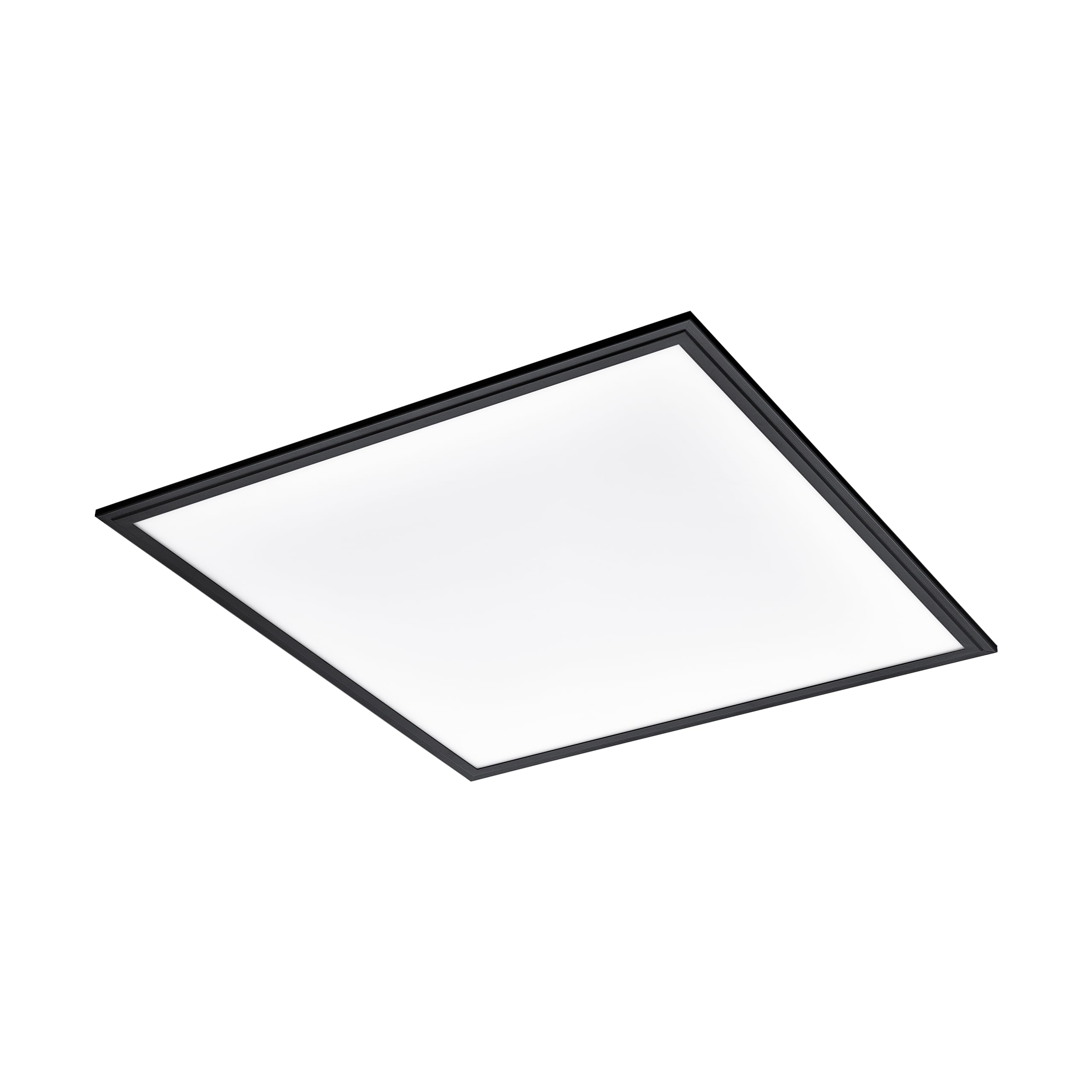 EGLO Ceiling light fixture Salobrena 1, flush-mount LED panel, square kitchen, hallway and office lamp, white plastic, neutral white lighting, 24x24 in