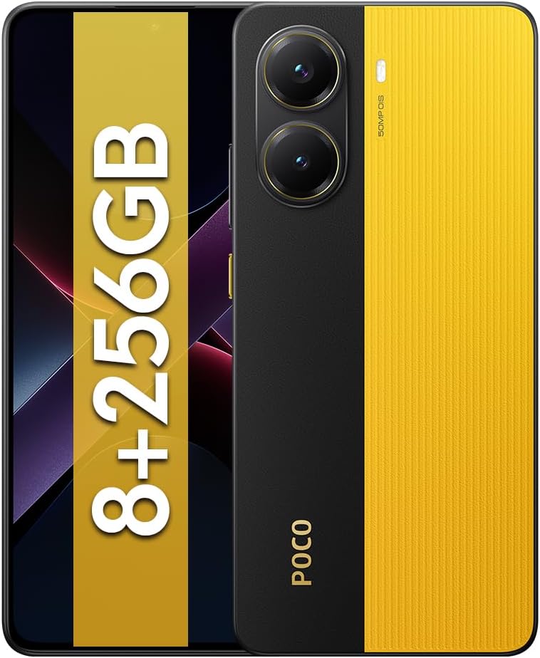Xiaomi POCO X7 Pro - Smartphone de 8+256GB, Pantalla CrystalRes 1.5K 120Hz AMOLED, MediaTek Dimensity 8400-Ultra, Cámara de 50 MP, 90W HyperCharge, Cargador no Incluido, Amarillo (Versión ES)