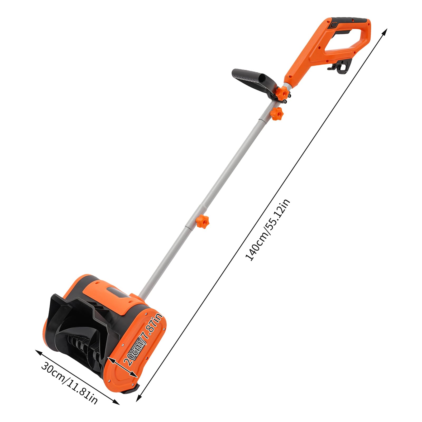 Fraise à neige électrique, pelle à neige électrique avec 3500 tr/min, largeur de travail de 32 cm, hauteur de travail de 15 cm, moteur 1800 W pour déblocage de la route