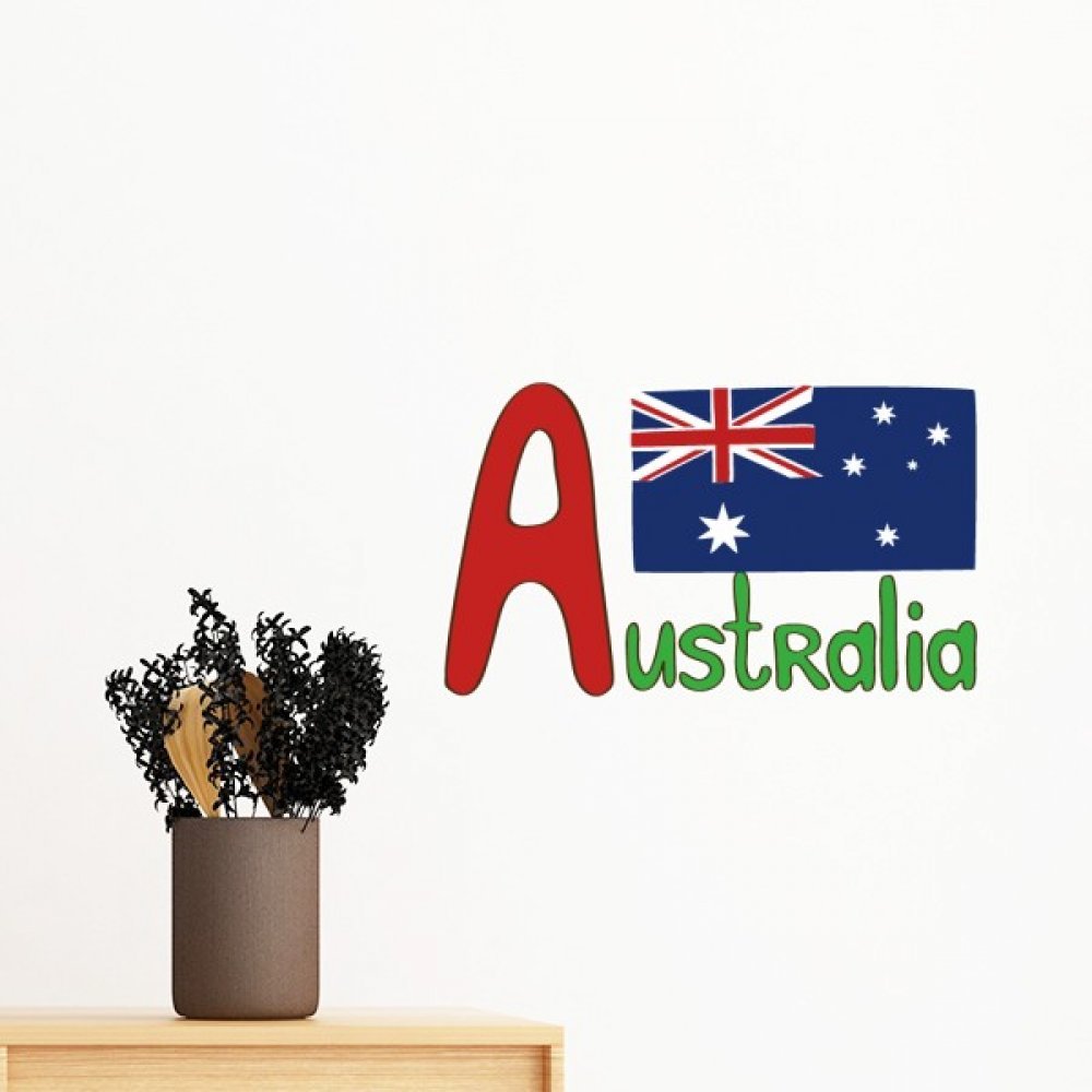 Sticker mural drapeau australien amovible grand format 70cm couleurs vives