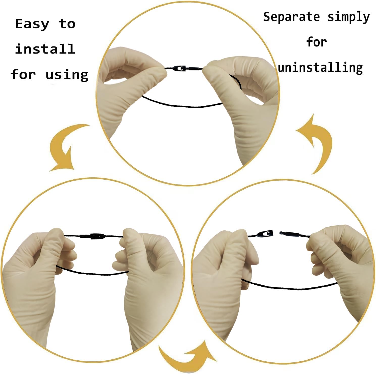 1000 Pcs 8.7-inch Hang Tag String Snap Lock Pin Loop Fastener Hook Ties Easy and Fast to Attach Nylon Cord Drawstrings with Toggle Locks
