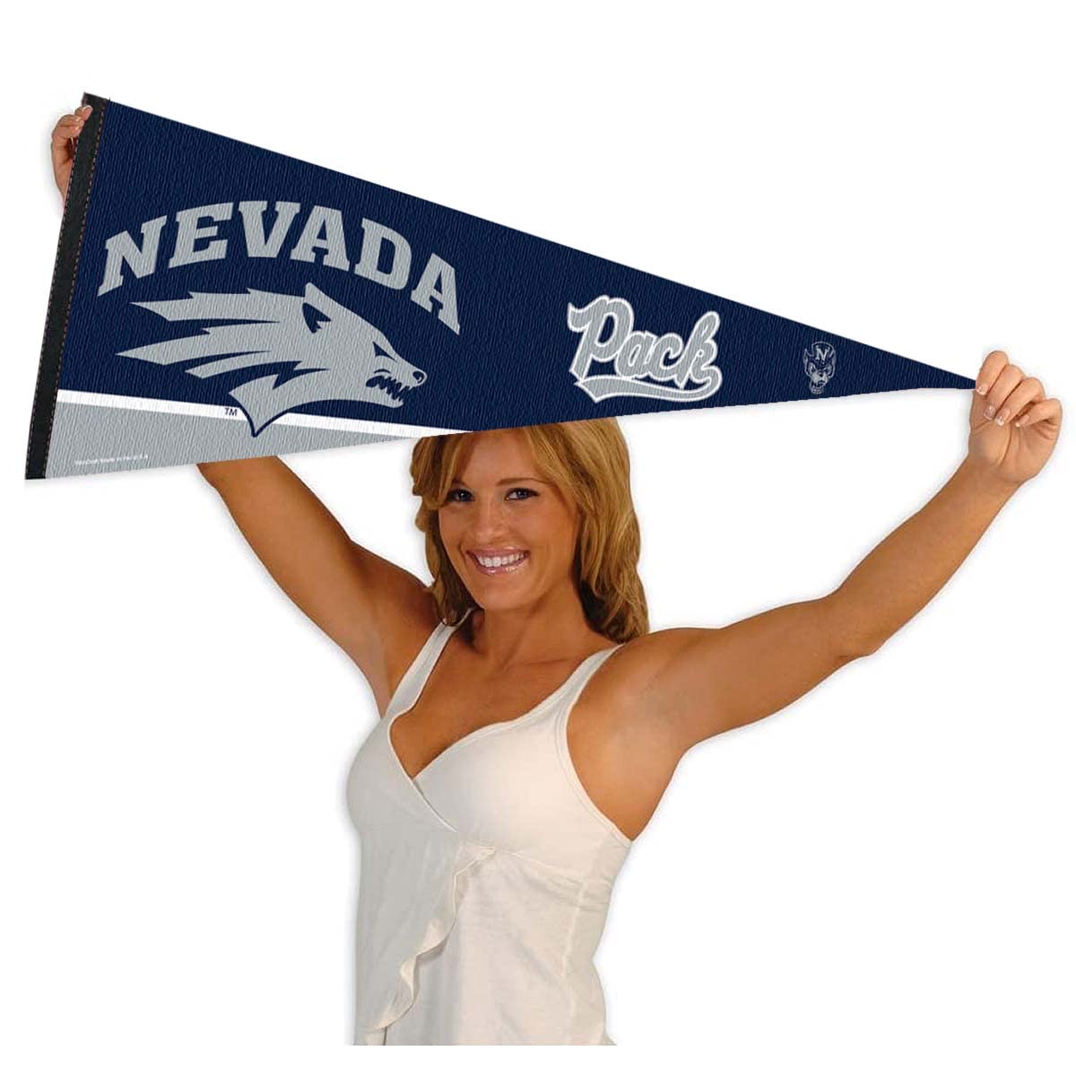 Nevada Wolf Pack College Pennant | Full Size 12x30 Inch Felt | Officially Licensed NCAA Wall Decor - View #4