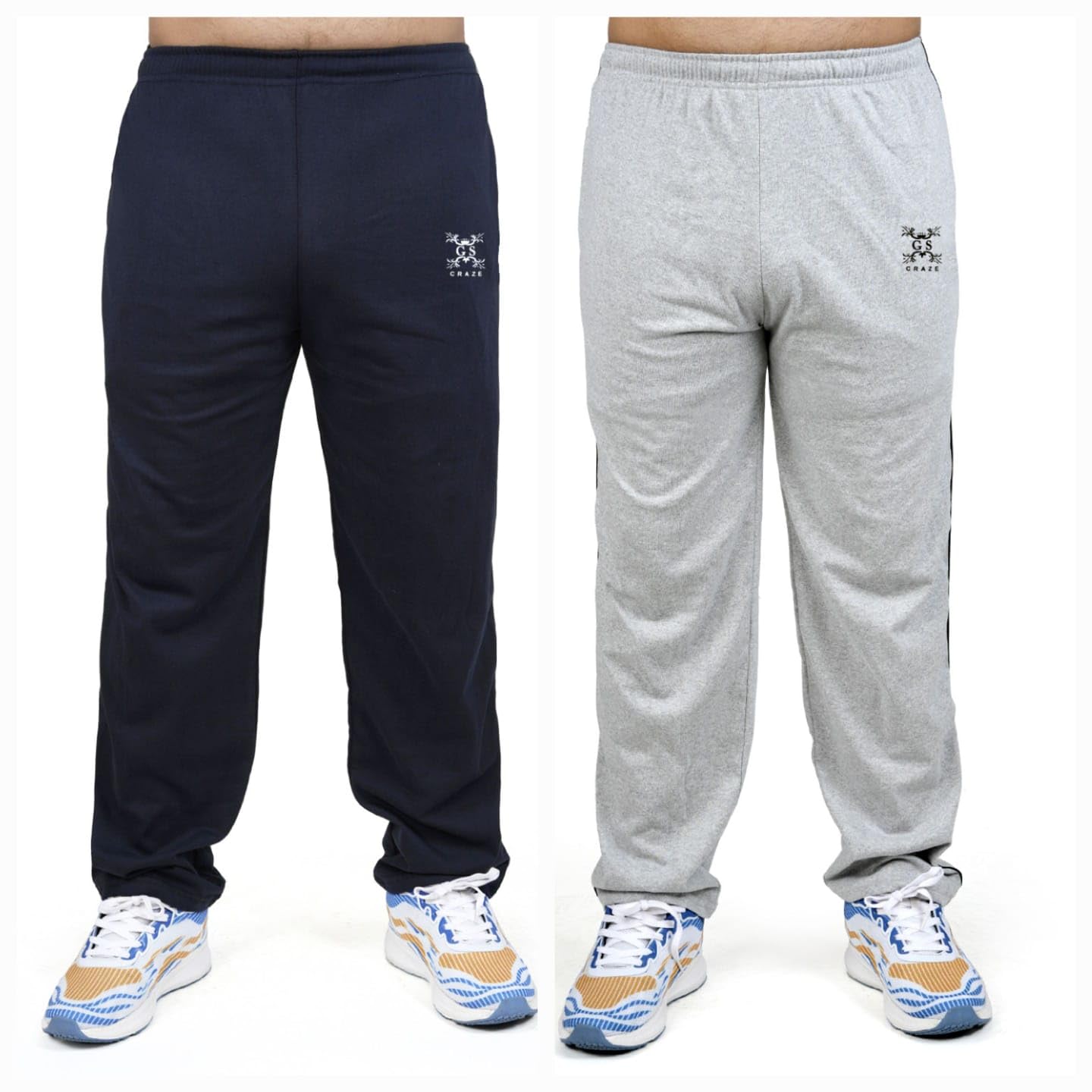gs craze G S Craze Men's Lower Versatile and Comfortable Everyday Wear Lower White and Navy Blue - M (Pack of - 2)-picture-21