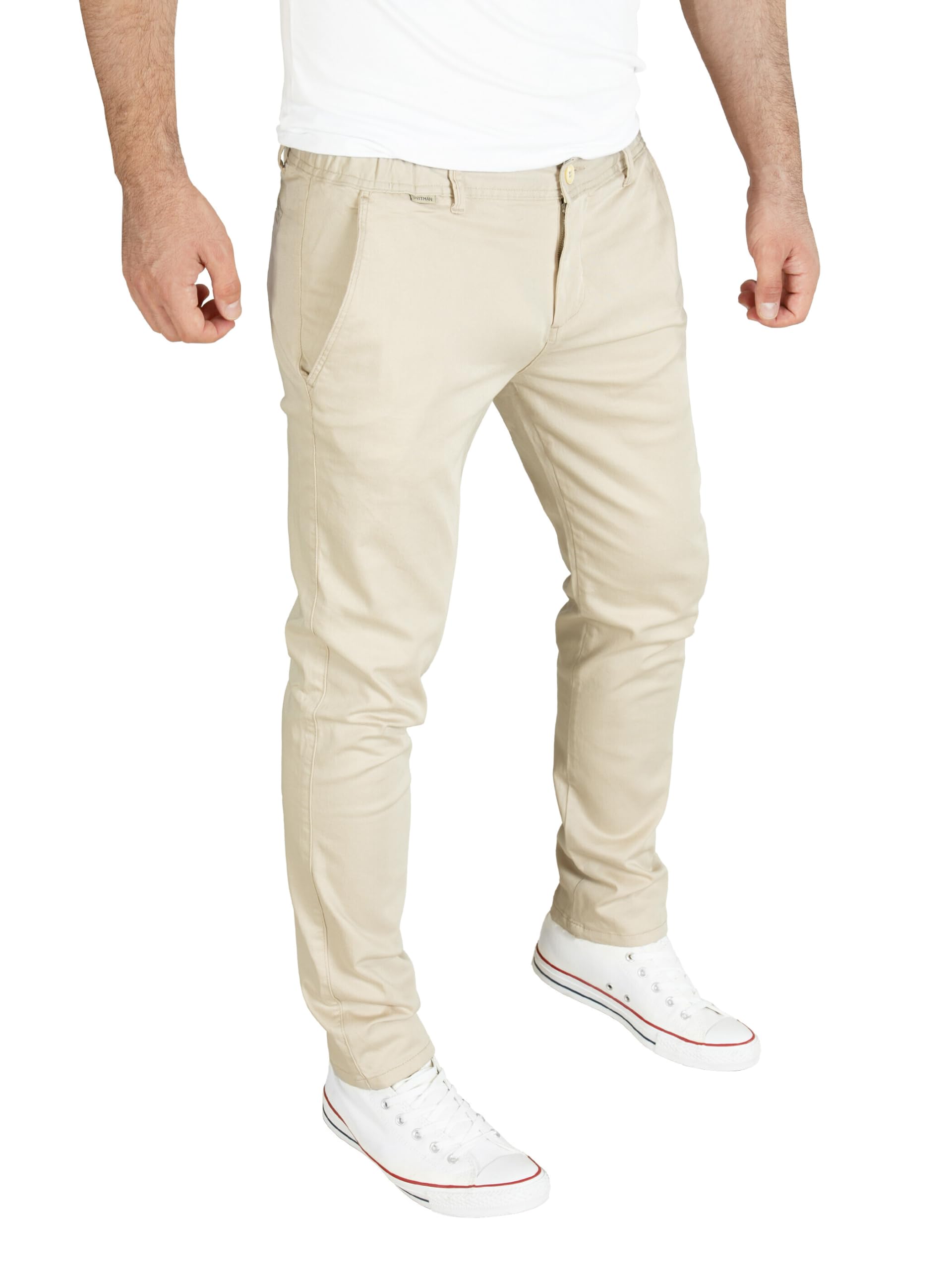 PITTMAN Andrew - Herren Chino Hose - Chinohose Mit Teil-Elastischem Bund