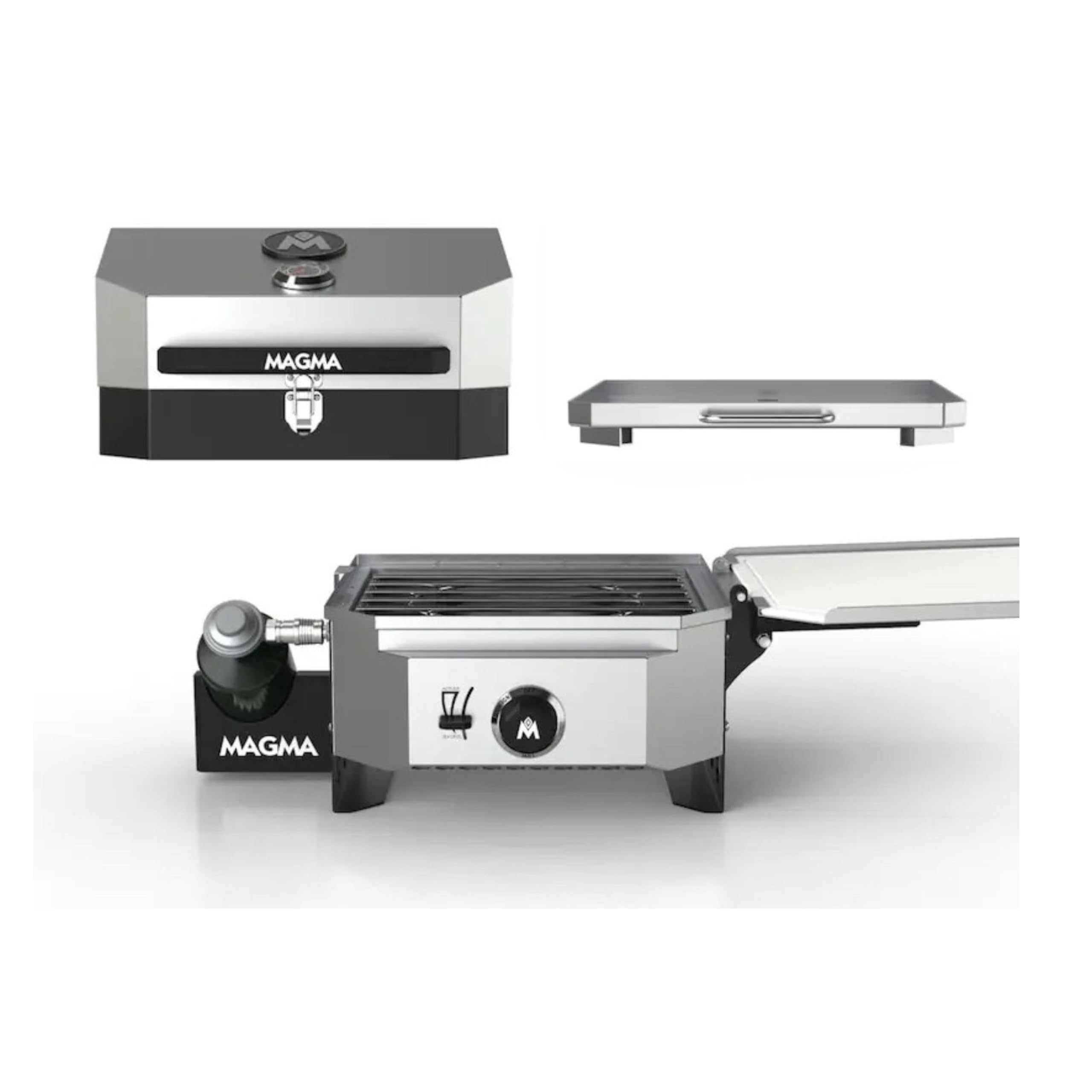 Magma Crossover Single Burner Firebox, Grill Top, and Plancha CO10-130, portable grill and cooking system for RV, camping, tailgating