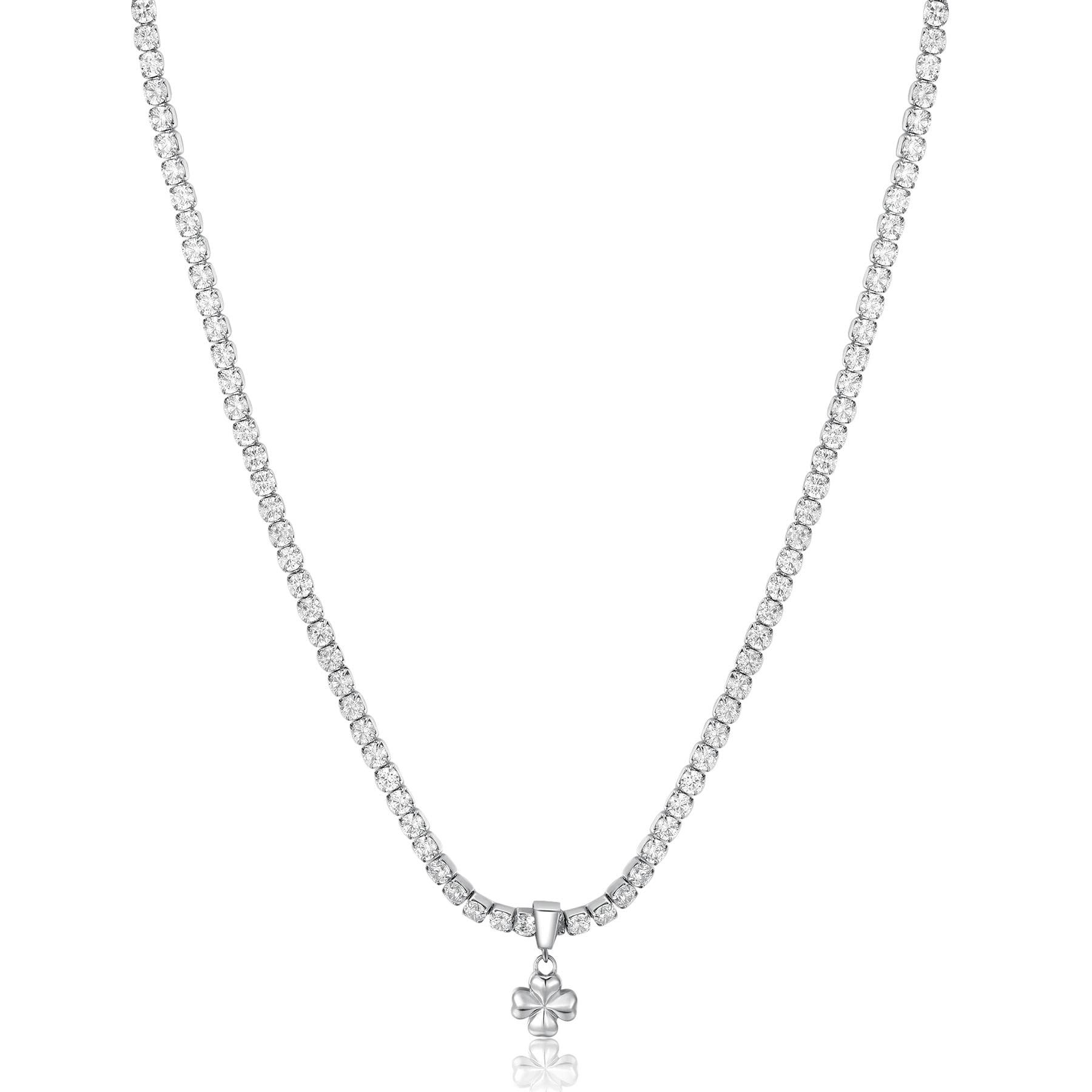 Brosway Collana Donna, Collana in Acciaio con Simbolo Quadrifoglio | Collezione Desideri - BEIN001