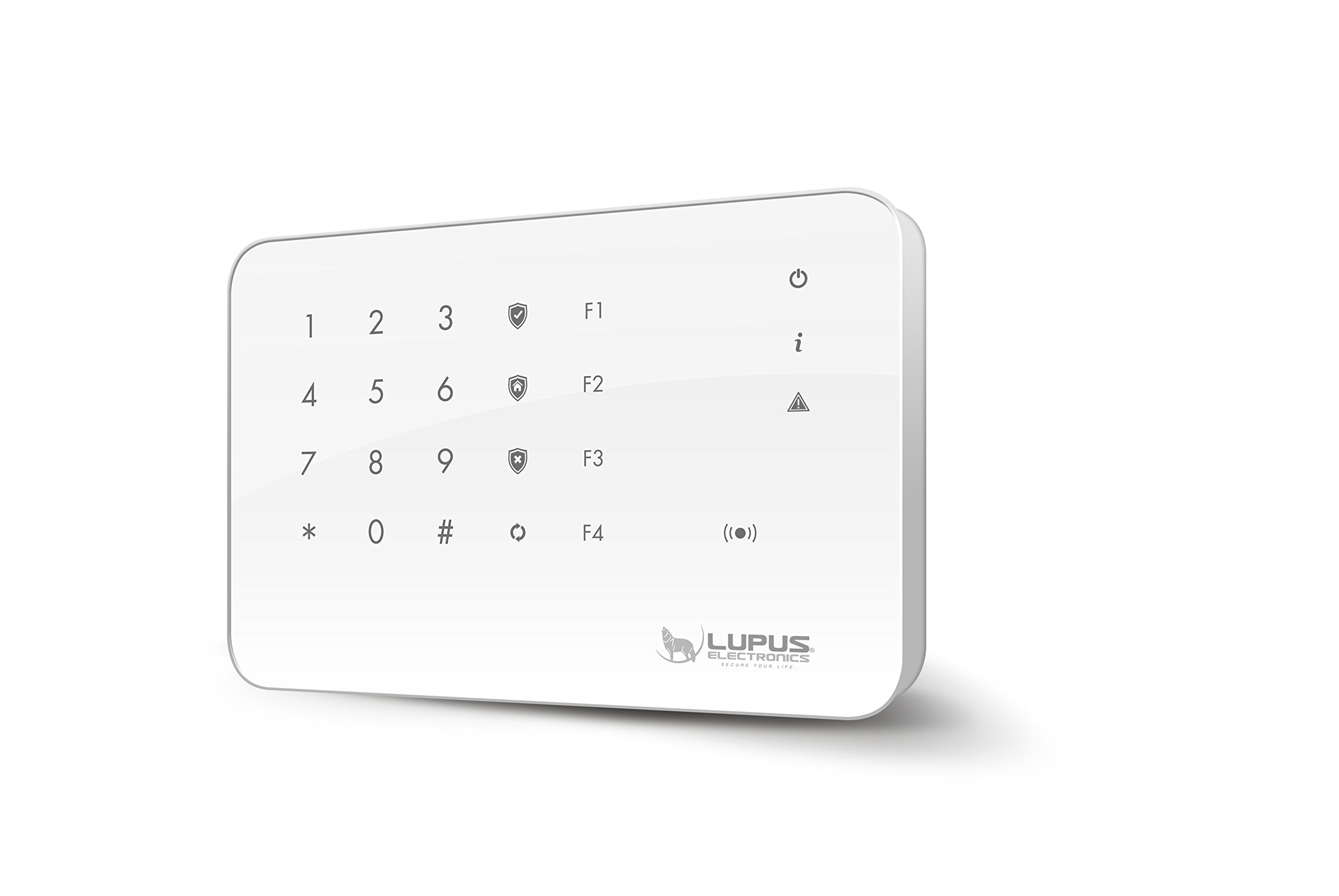 LUPUS Outdoorkeypad für die Smarthome Alarmanlagen, Kontrolleinheit zum scharf/home/unscharf schalten mit Tagreader, 4 Automationstasten, Batterie- oder Netzbetrieb