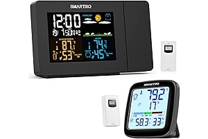 SC92 Atomic Projection Weather Alarm Clock with Thermometer and Hygrometer