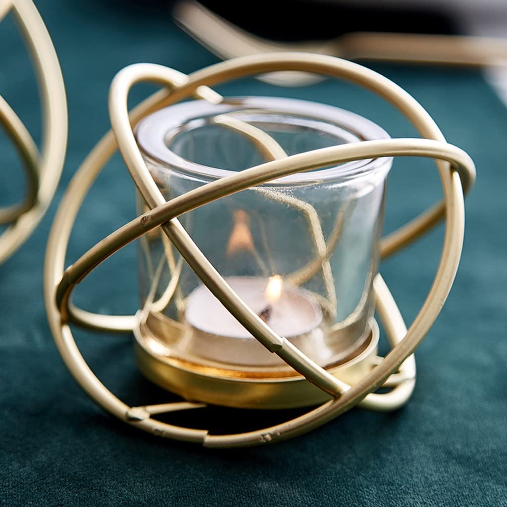 Świecznik Aplikacja Złoty Geometryczny Metalowy Szklany Świecznik Z Żelaznym Uchwytem, Świecznik Do Stojaka Dla Świecznik Na Świeczniki Na Ślub / Imprezę/Home Decor Świecznik Świecznik