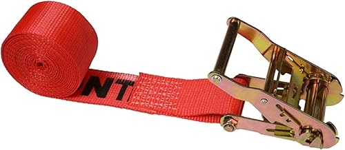 US Cargo Control, Correas de trinquete sin fin, 2 pulgadas de ancho x 15 pies de largo, correas de trinquete rojas, amarre de trinquete de mango