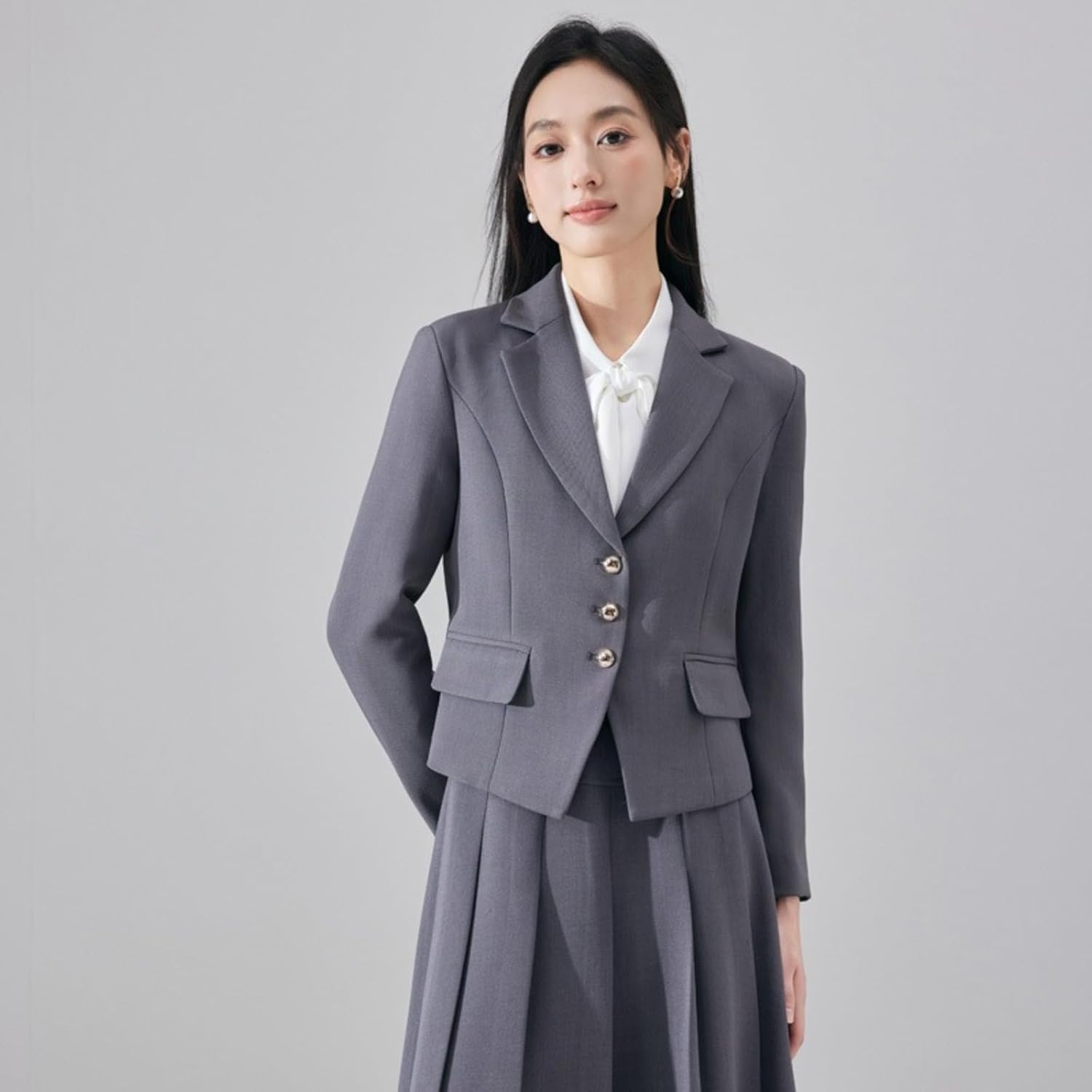 Women's Uniform Blazer Suit Set for Office Workwear