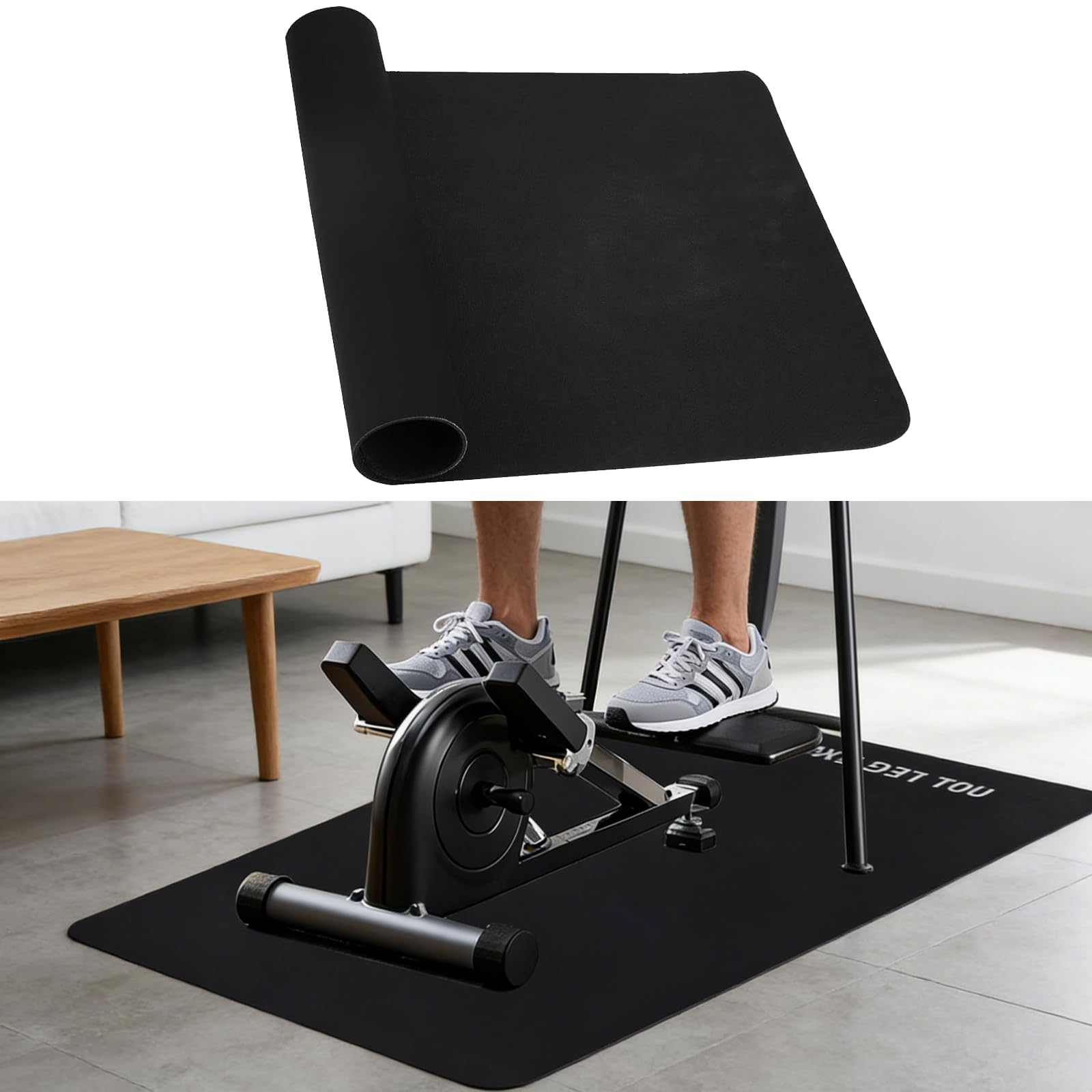 60 x 40cm Upgraded Tappetino Fitness, Tappetino per Palestra Anti-Rumore e Anti-Scivolo con Protezione Pavimento per Home Trainer, Ellittica, Pedaltrainer e Attrezzatura Gym