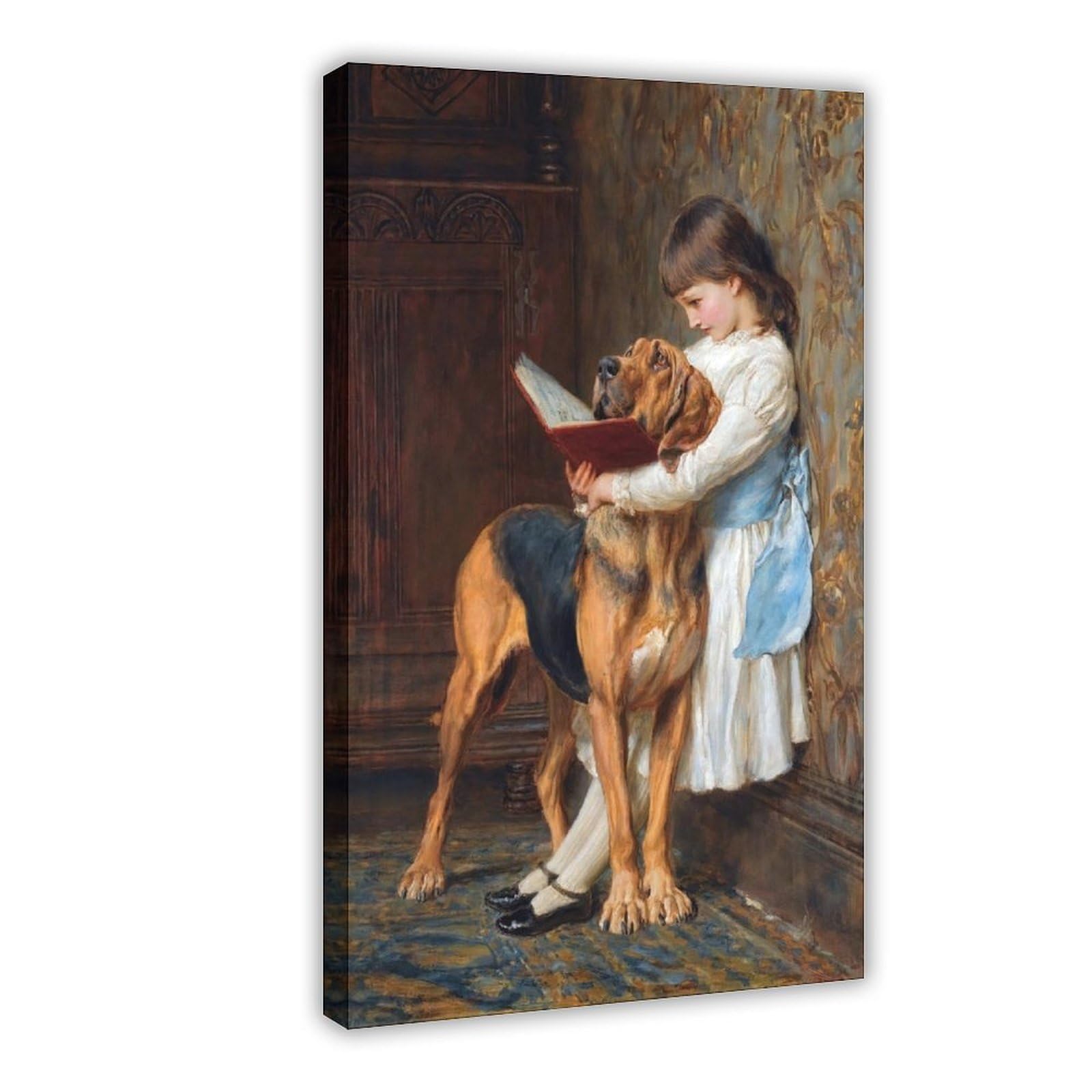 WCYB Compulsory Education by Briton Riviere Art Print Posters Prints Canvas Deco Paintings Wall Art Hangable Frame 16" L X 24" W