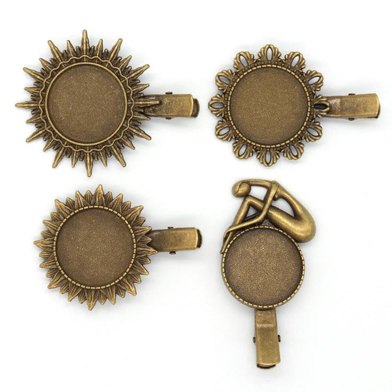 THAYLA Haarspangen aus Metall, Sonnenblumen-Design, 25 mm, 50 Stück, 50 Stück