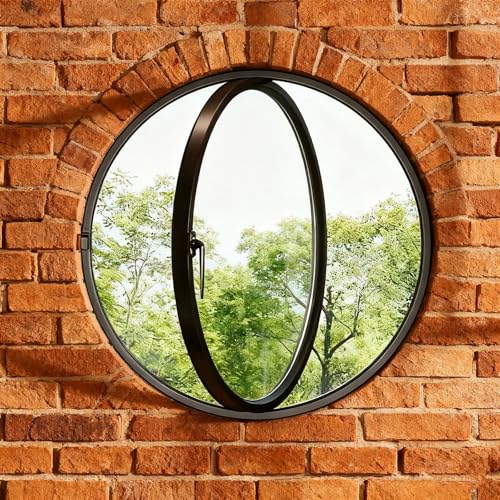 Finestra Rotonde Seminterrato,Finestra di ventilazione,360° Funzione Girevole,Per Cucina,Soggiorno,Bagno E Ripostiglio(Black,100cm/39.4in)