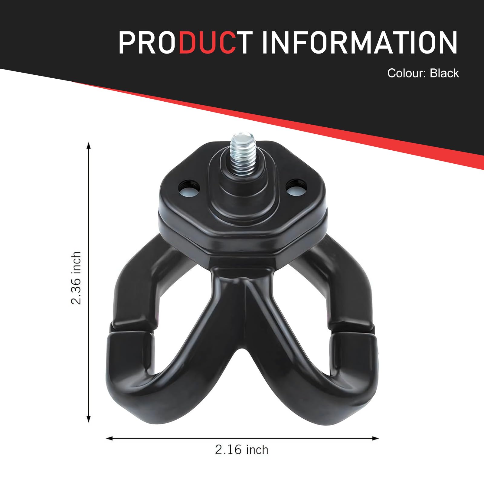 Diamall Motorcycle Hanger Hook, Helmet Luggage Bag Hook Holder with Double Claw Hooks Design, Hanging Pothook Accessories for Electric Scooter, Moped Scooters, Bicycles, Motorcycles (Black)