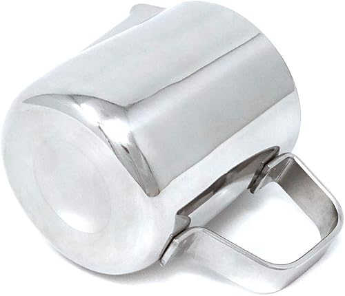 Miniatura 4 de Honbay 1 jarra de acero inoxidable para espumar leche con leche, jarra de café al vapor para expreso, capuchino, leche, crema, café con leche (5