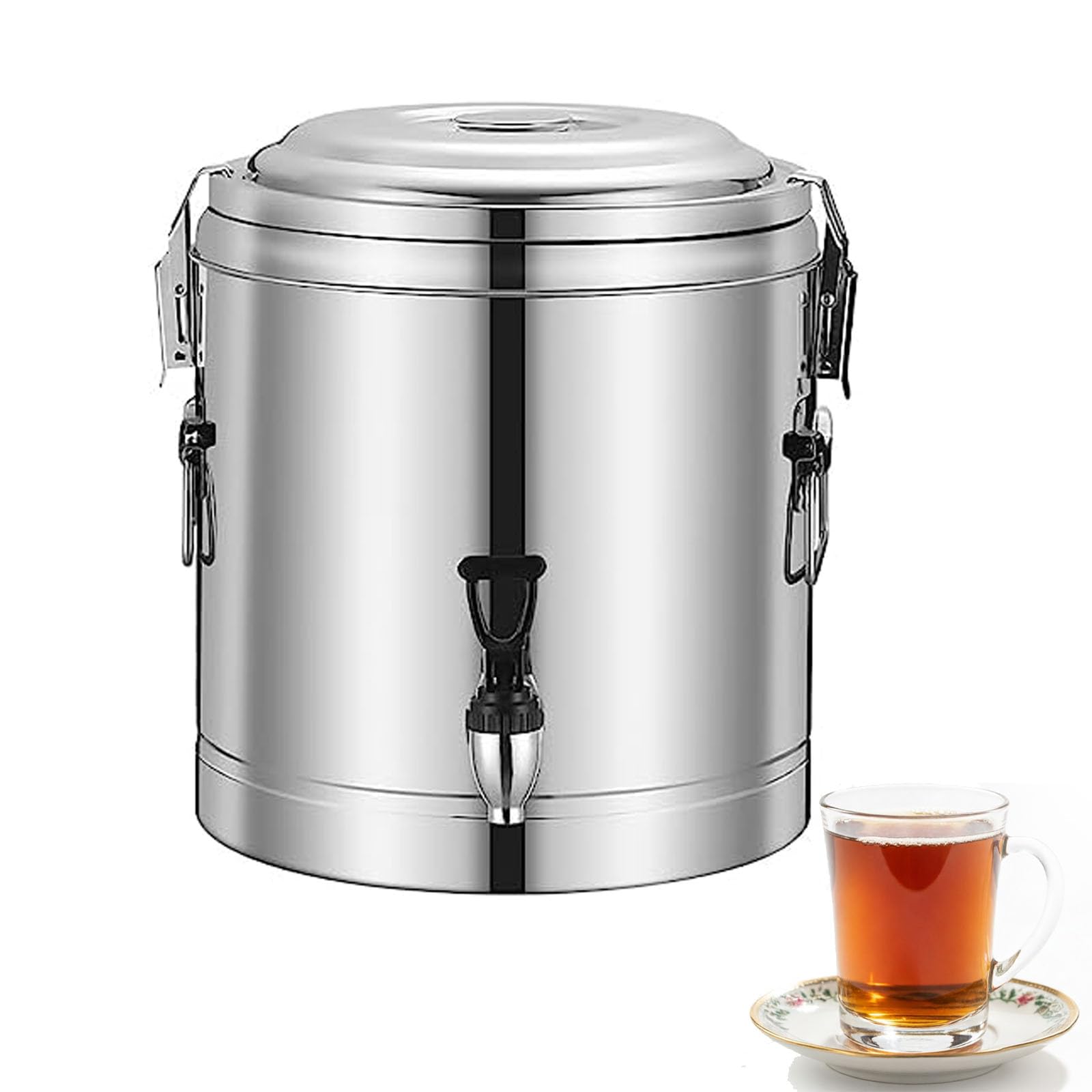Dispenser di Bevande Isolato in Acciaio Inox con Rubinetto, Contenitore per Bevande Calde E Fredde, Ideale per Feste, Picnic, Bar, Ristoranti E Campeggio. 50L
