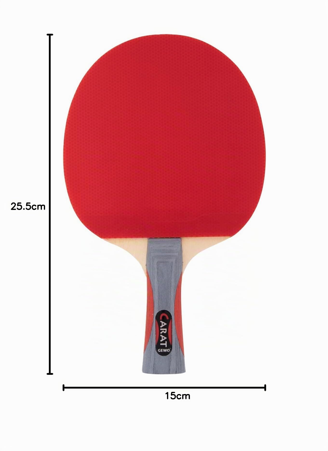 GEWO Carat Tischtennisschläger - ITTF genehmigter Allround-Tischtennisschläger mit ausgewogener Spin-Speed-Balance, Fertigschläger mit schnellem Belag und hohen Rotationseigenschaften, Griff konkav