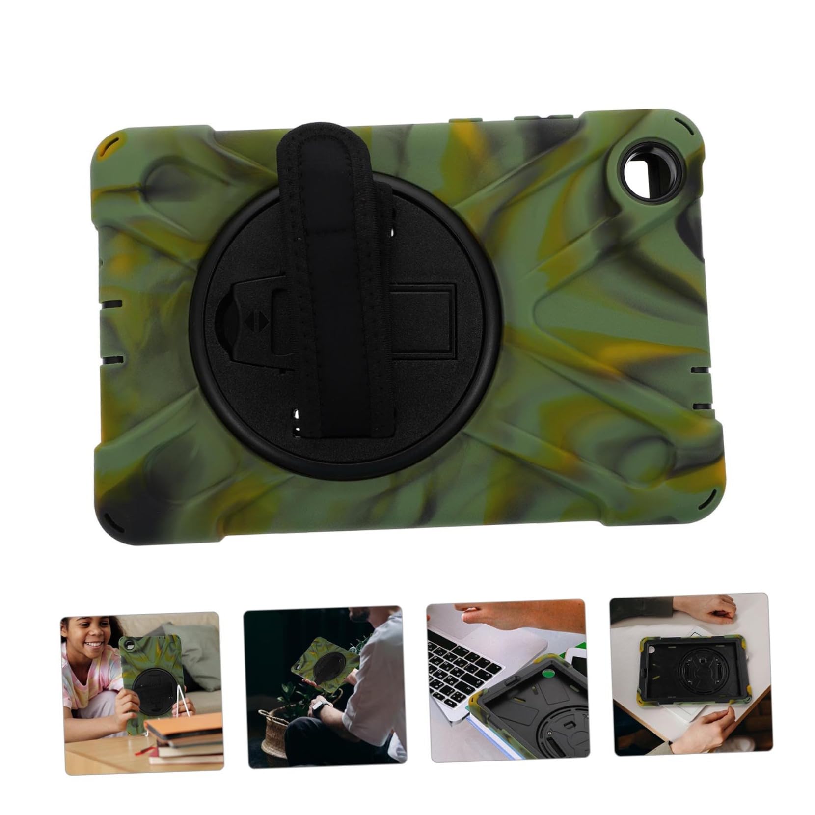 Housoutil Custodia Protettiva Custodia Per Tablet In Silicone Copertura Per Il Trasporto Cavalletto Portaoggetti Guscio - Custodia In Silicone Per Tablet Piatto Pirate King M8 Per Ruotare