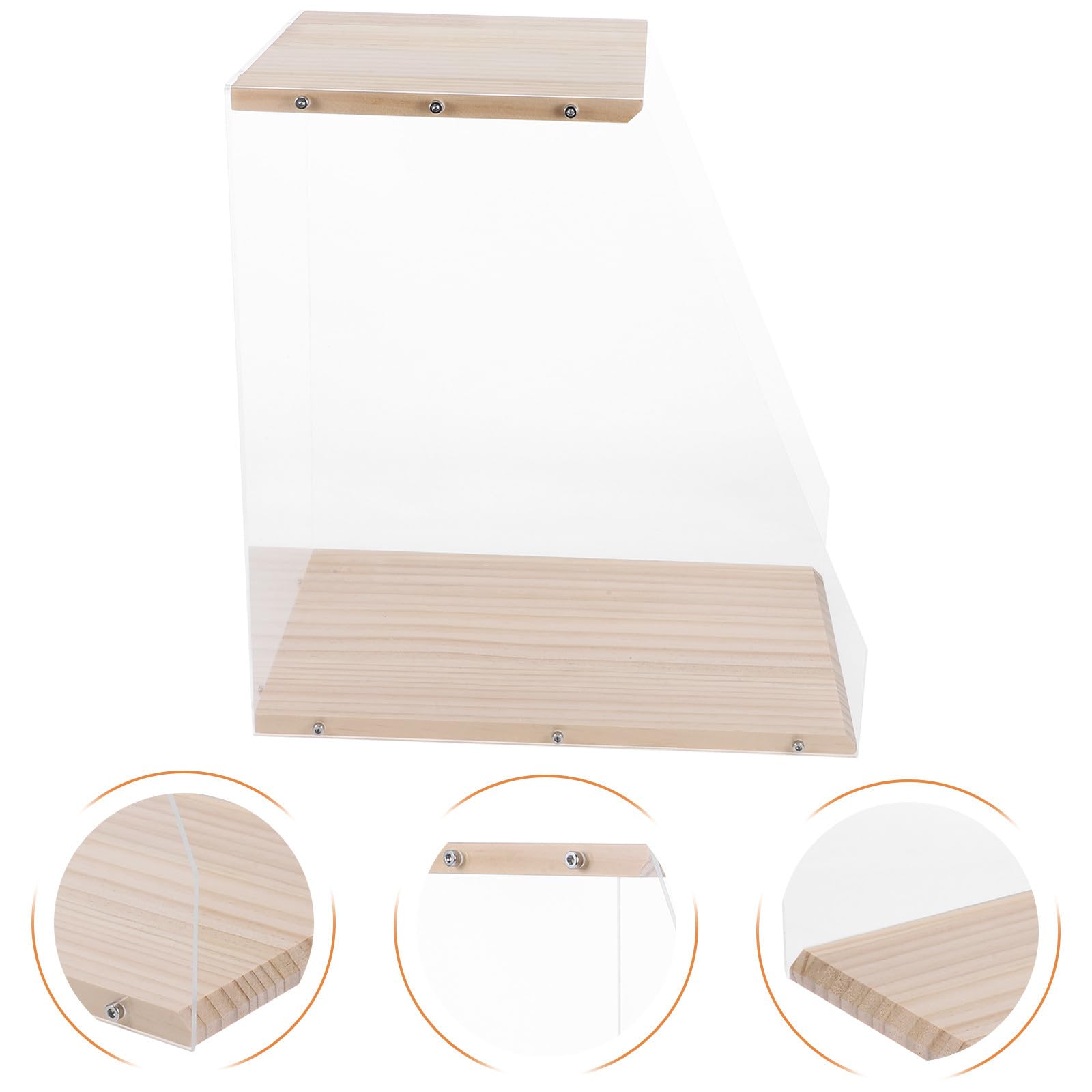 Ipetboom Scatola Porta Dischi Vinili in Legno e Acrilico Trasparente Multifunzionale per CD e Libri Organizer da Scrivania per Arredamento Casa Minimalista Moderno