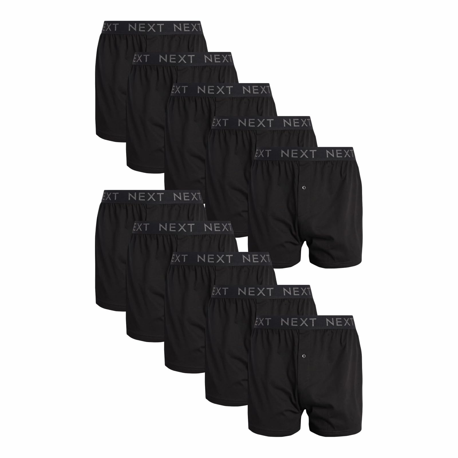 NEXT Boxer da Uomo in Jersey 100% Cotone - Intimo con vestibilità Comoda e Fascia Elastica in Vita - Confezione da 10 Mutande