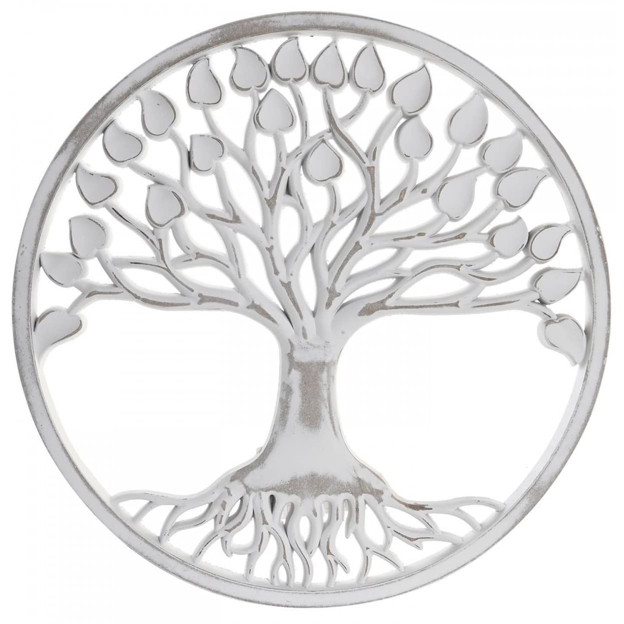 Hogar y Mas DECORACIÓN Pared RETABLO Tallado Circular MDF ÁRBOL DE LA Vida 39X39CM