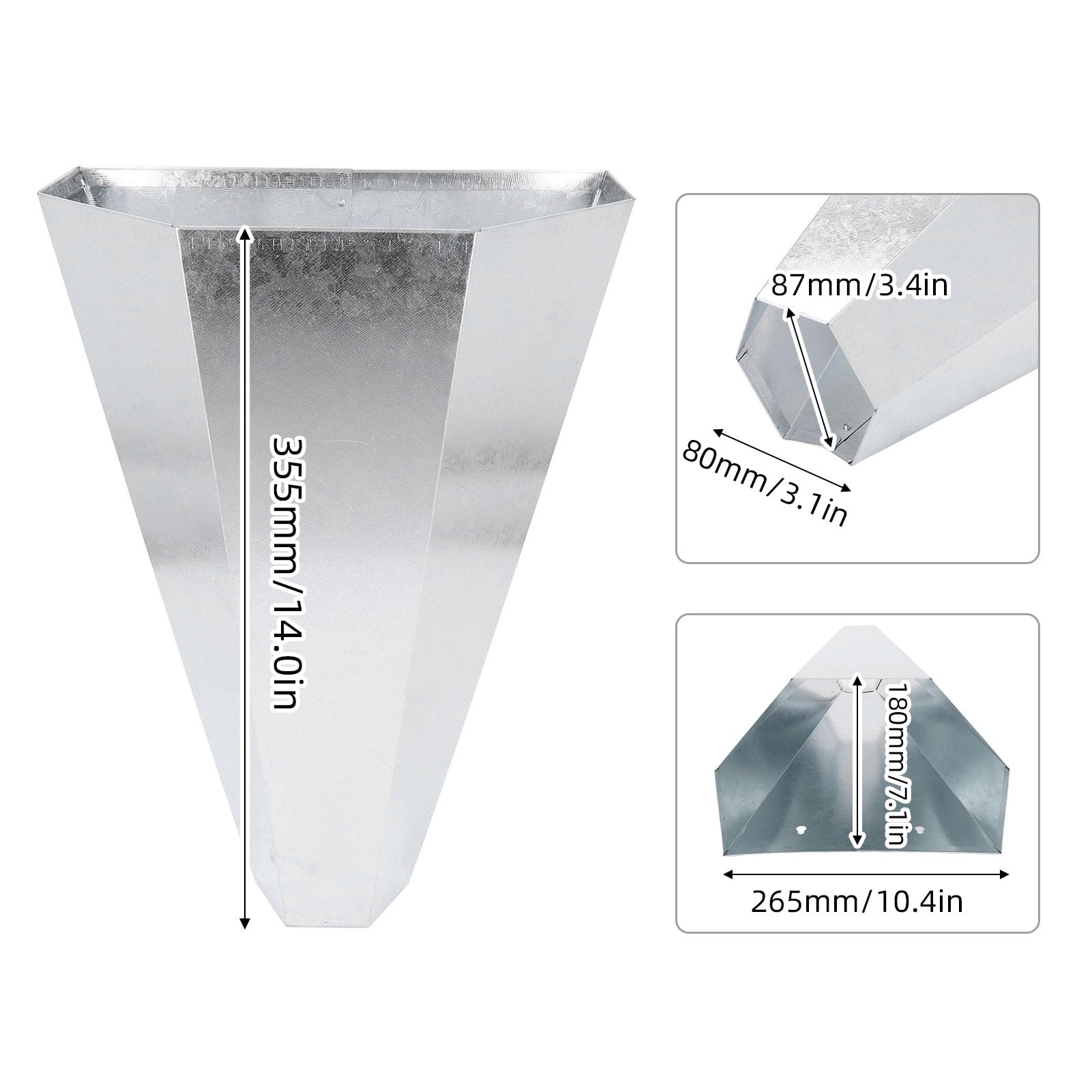 Fdit Cono para Matar Pollos, Embudo de Cono de Retención de Aves de Corral de Acero Galvanizado Resistente con Bordes Doblados, para Asadores, Pavos de hasta 8 Libras
