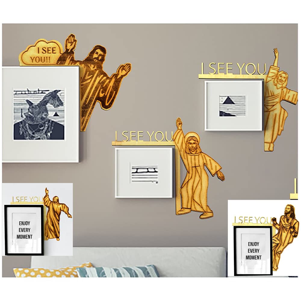 NIDAL 5PCS Right Jesus Door Frame Jesus Sculpture Angel in Your Corner Creative Statue Art Wall Scul