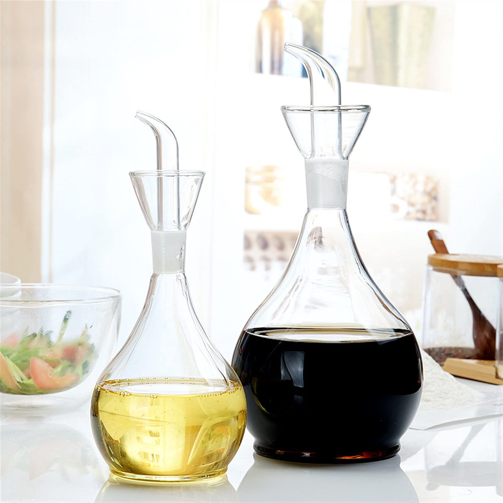 Essig und ölspender Nordische Glasöl-Topf-Gewürz-Gewürz-Topf-Soja-Sauce-Flasche Essig-Topf-Haushaltsküche Liefert Ölflasche ölspender (Color : 850ml)